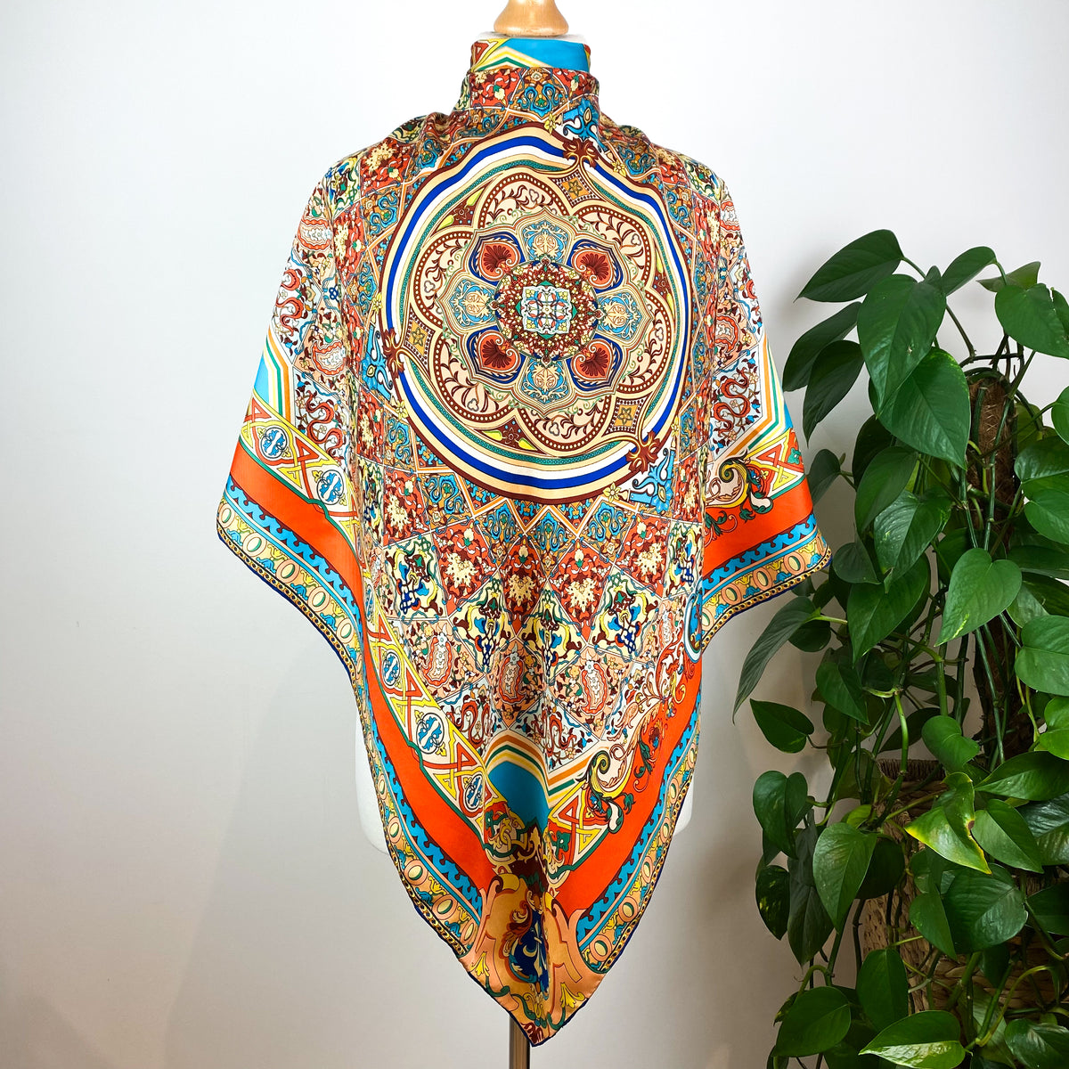Colourful Paisley Design Silk Scarf