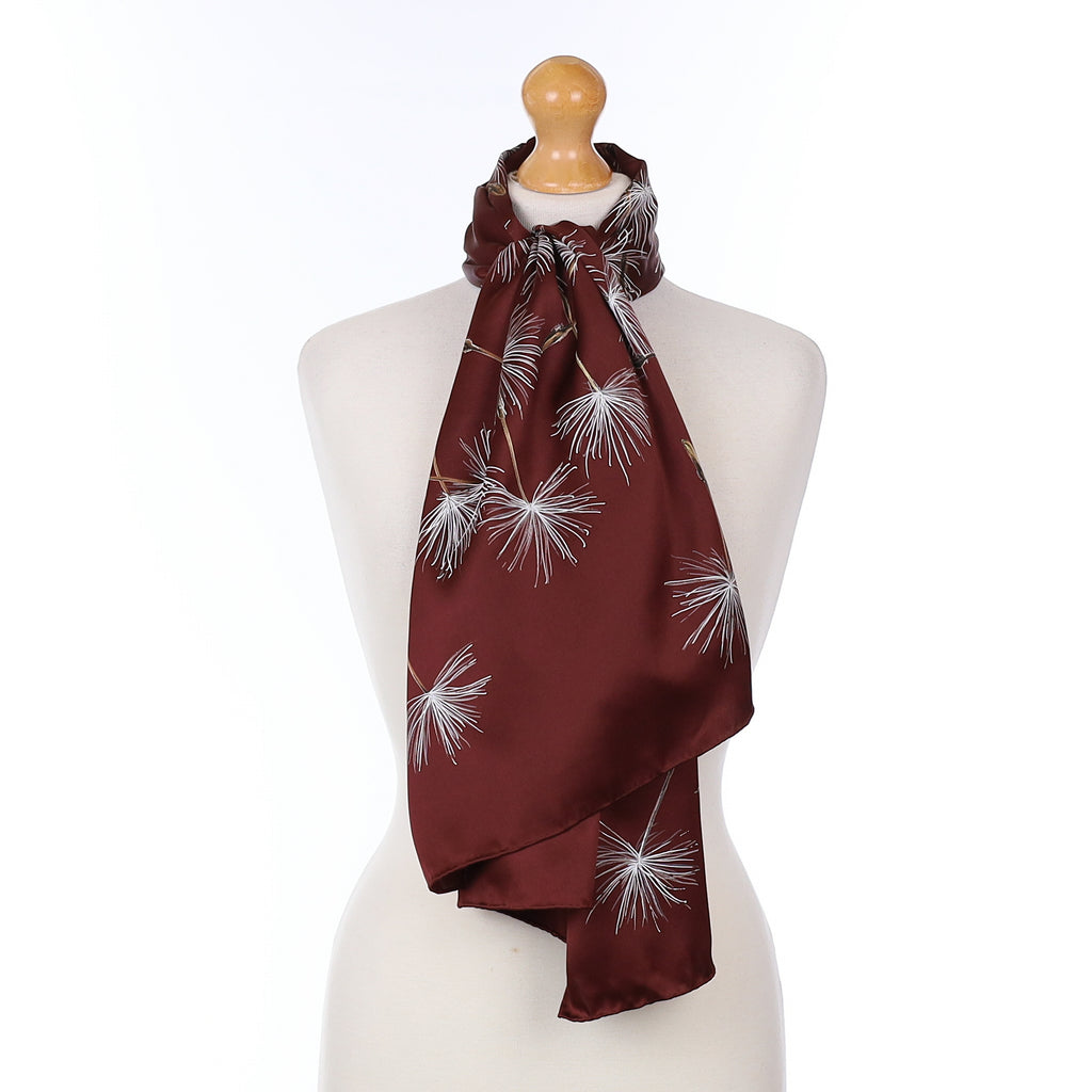 Mulberry Purple Dandelion Silk Scarf