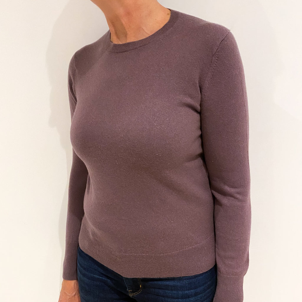 Dusky Purple Cashmere Crew Neck Jumper Medium