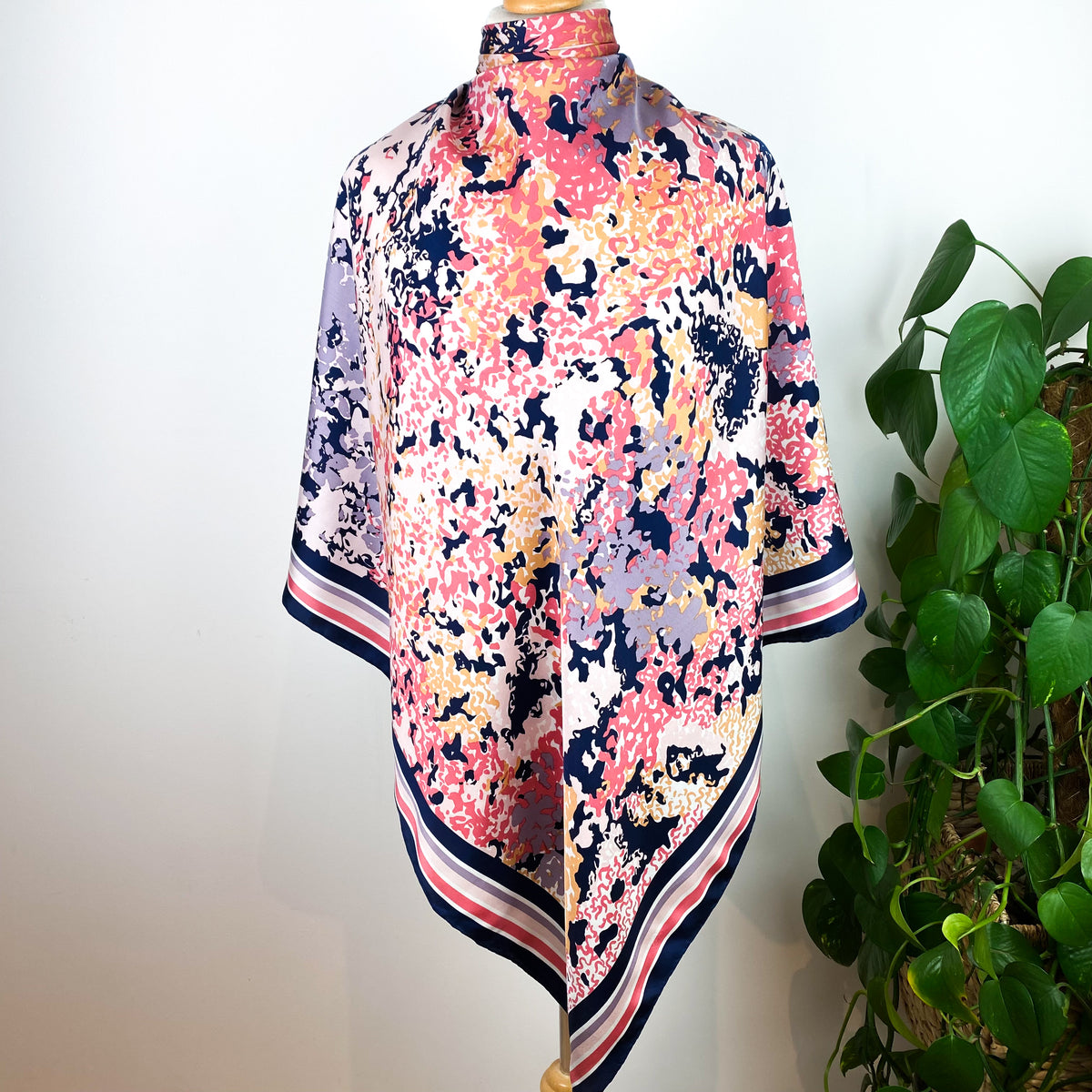 1970s Richard Allan Floral Silk Scarf