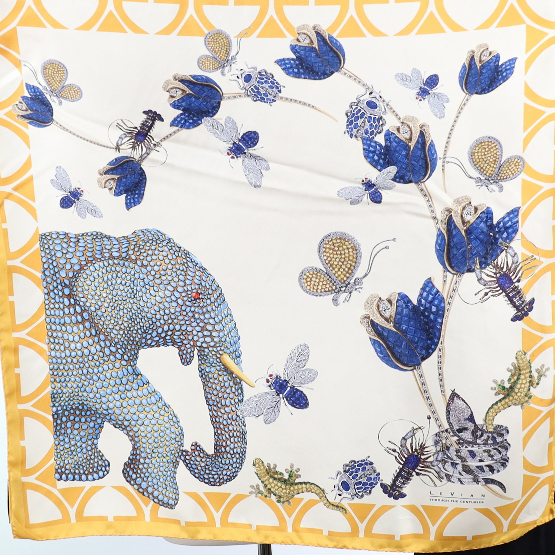 Le Vian Elephant Vintage Silk Scarf