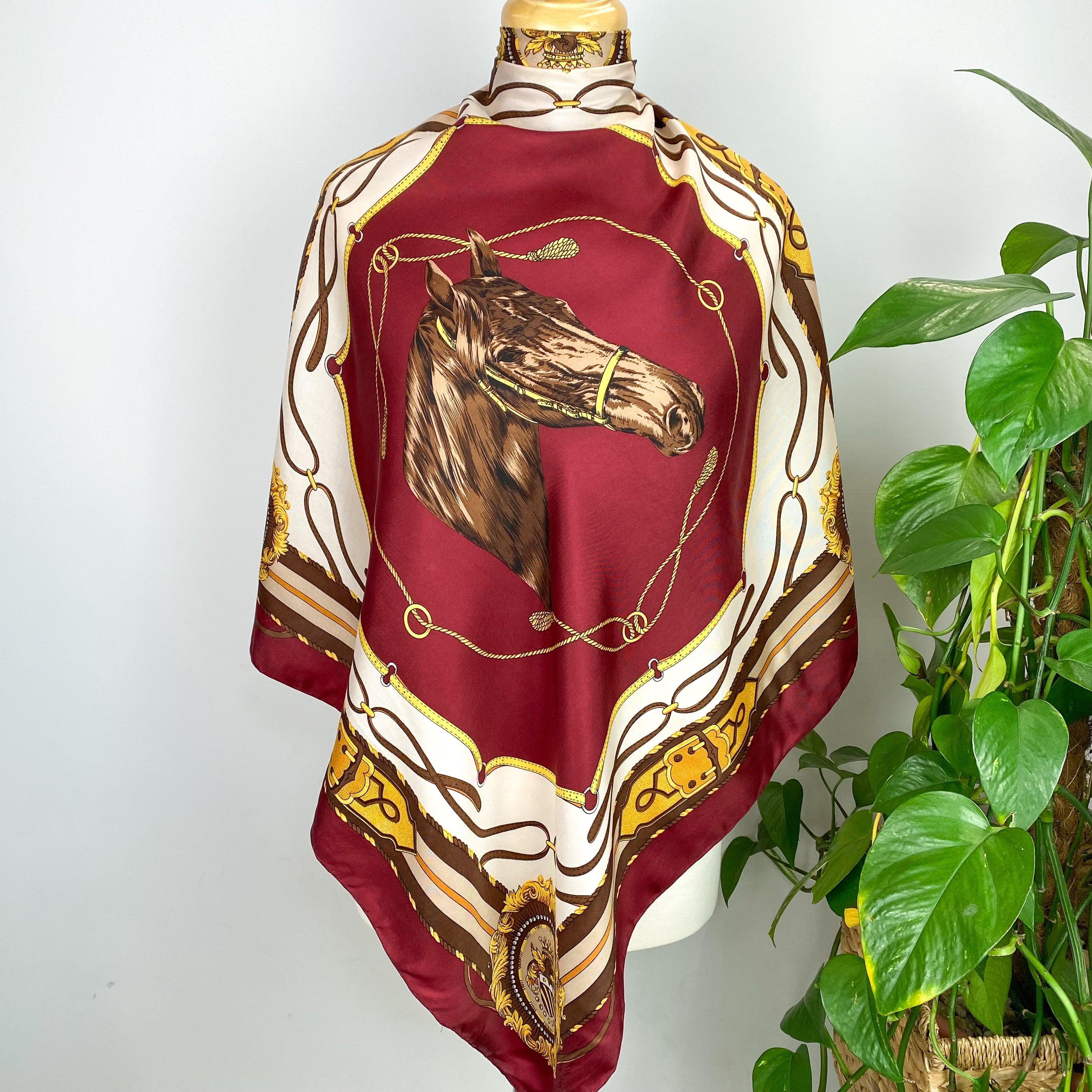 Vintage Italian Equestrian Silk Scarf