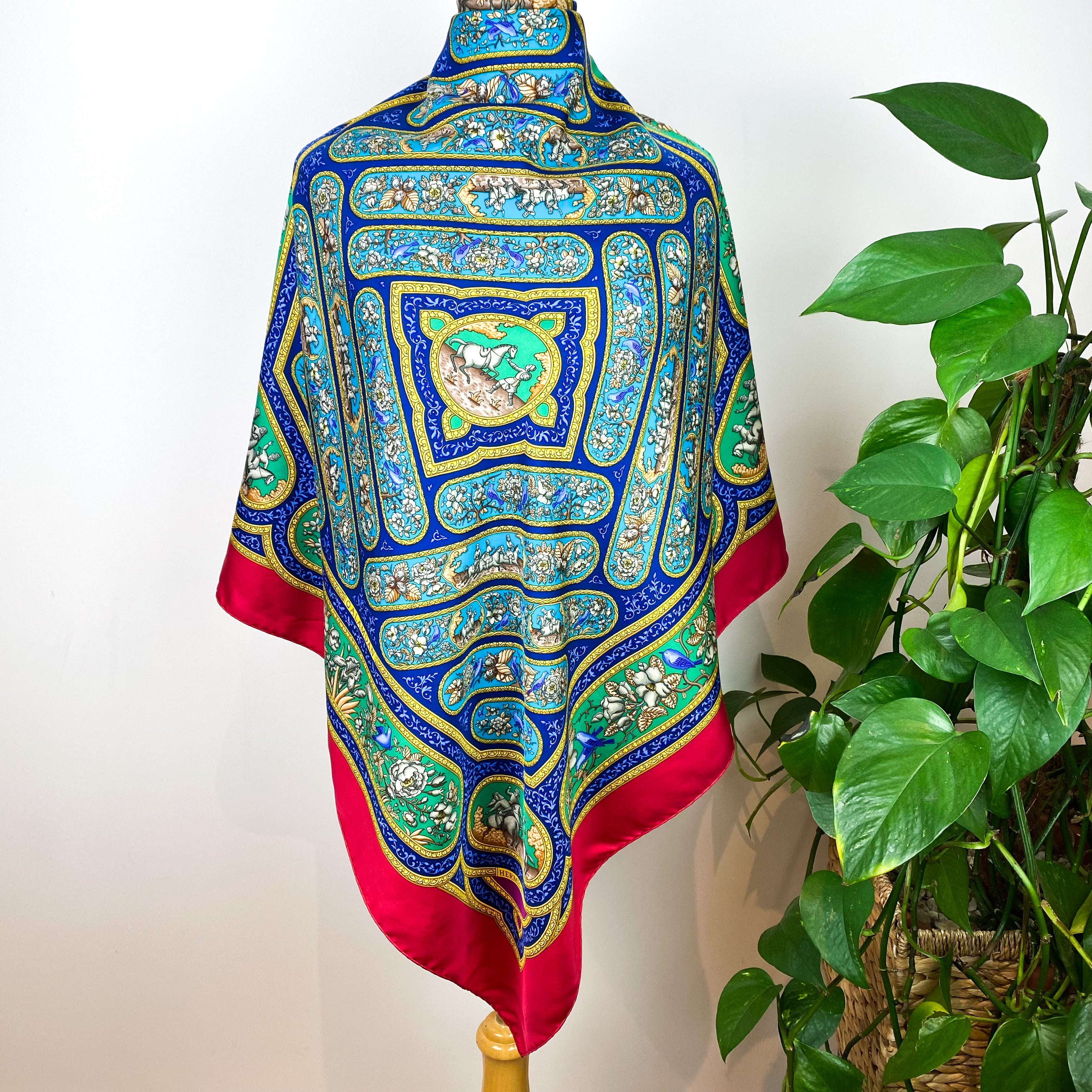 Boxed Hermes Qalamdan Vintage Silk Scarf