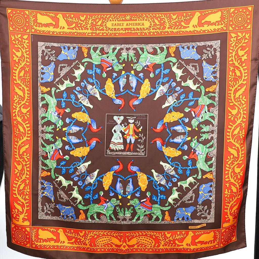 Pristine Hermès Early America II Silk Scarf Quite Rare