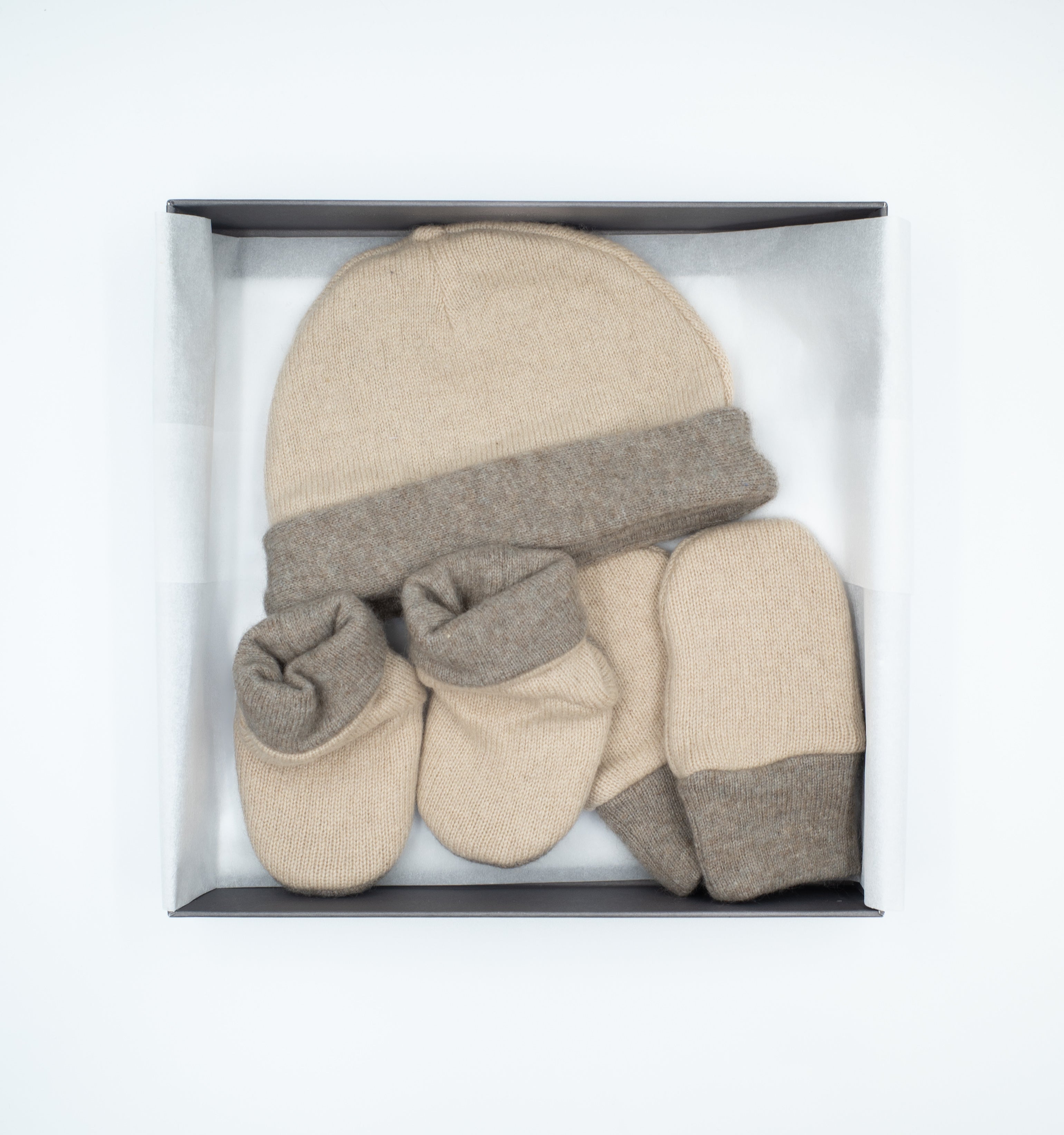 Cashmere Baby Gift Set in Mouse Brown