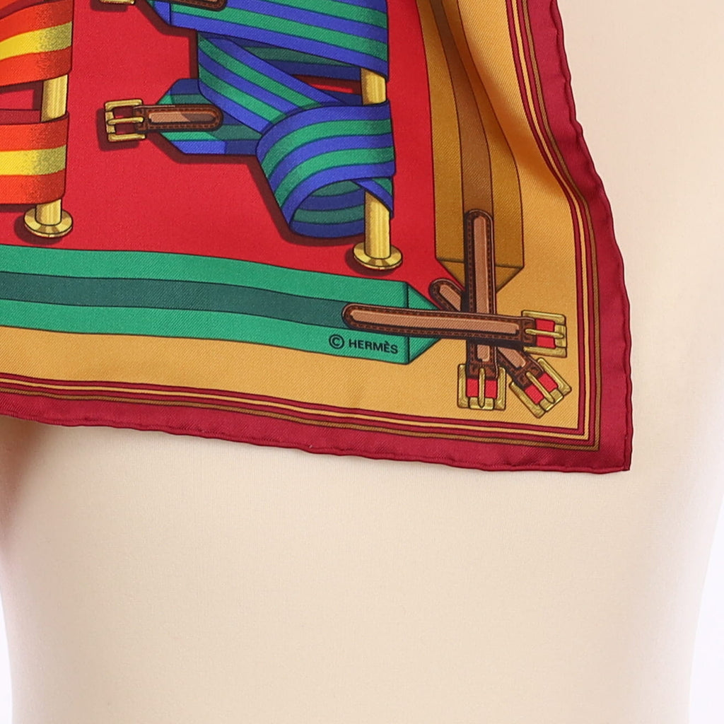 Brand New Boxed Hermès Les Sangles Silk Scarf