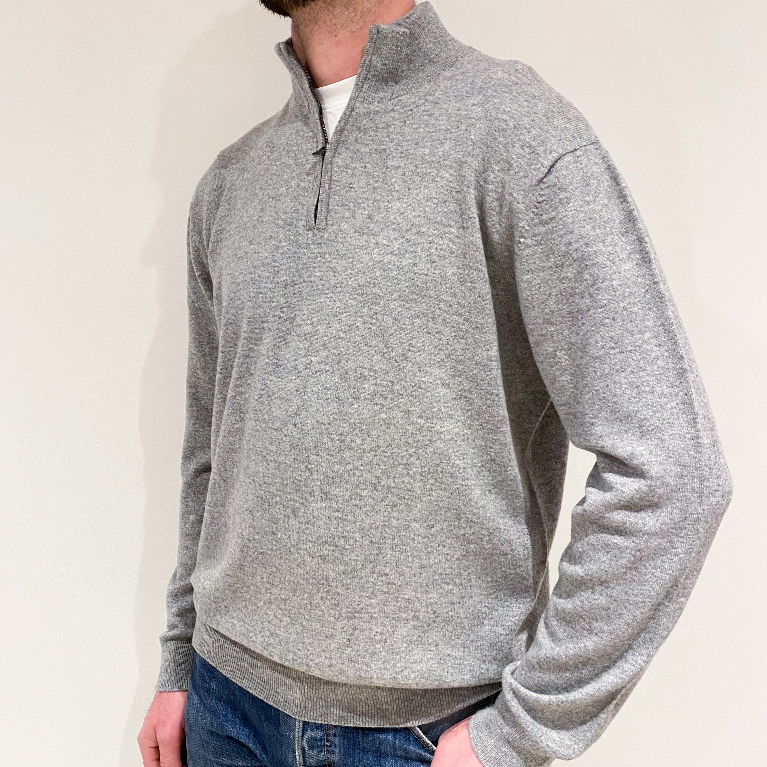Men’s Brand New Scottish Smoke Grey 1/4 Zip Jumper Extra Extra Large