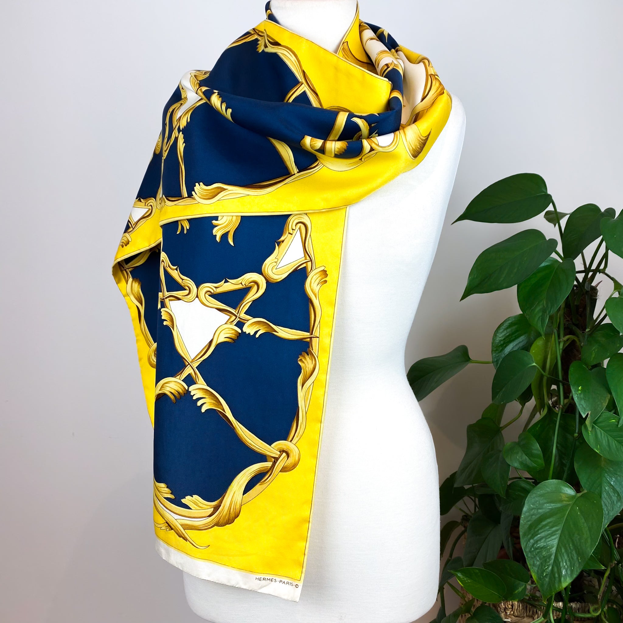 Rare Boxed Hermes Echarpe Opera Designer Silk Scarf
