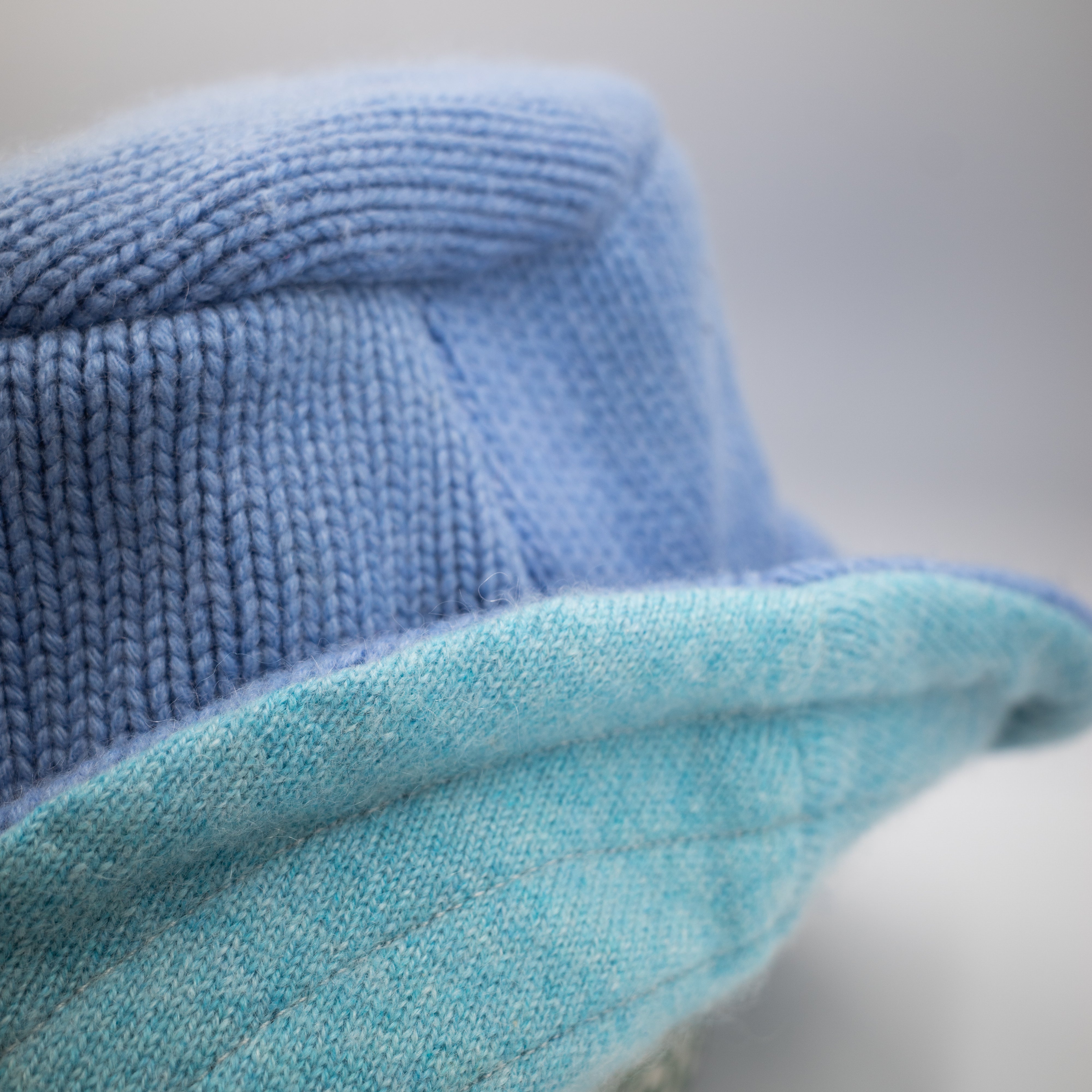 Sky Blue Reversible Cashmere Bucket Hat Medium