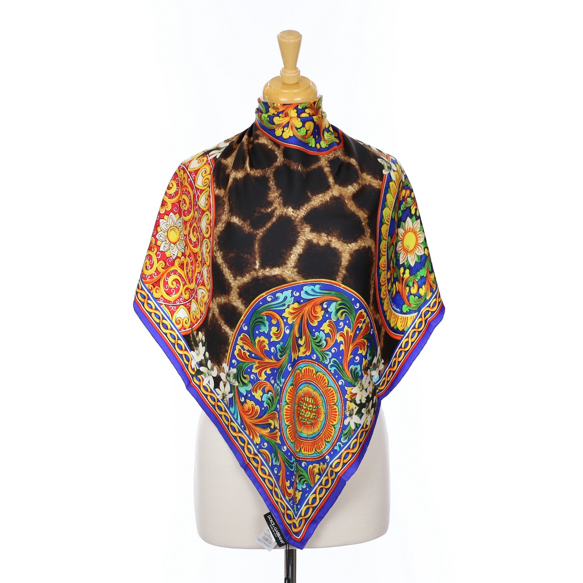 Brand New Dolce & Gabbana Silk Abstract Silk Scarf