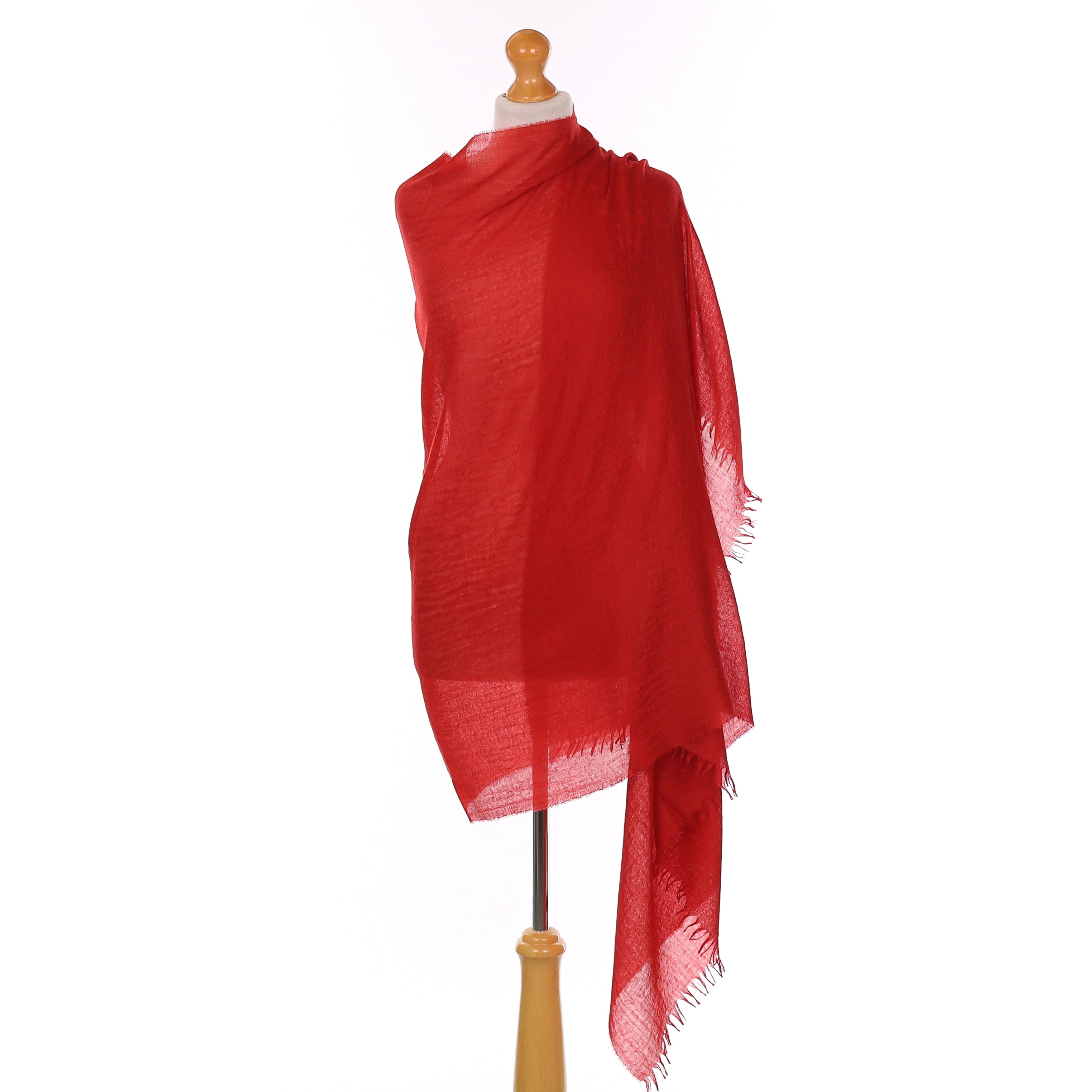 Brand New Begg & Co Spanish Red Cashmere Blend Woven Wrap