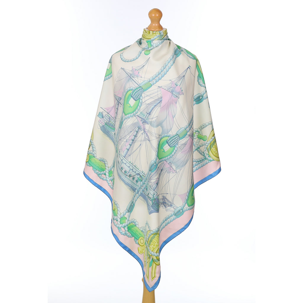 Hermès Tribord Vintage Silk Scarf