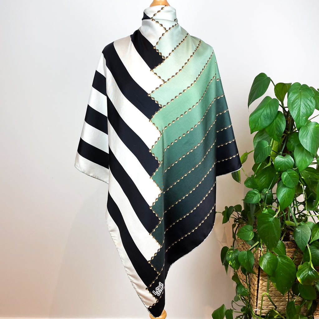 Modern Geometric Design Silk Scarf
