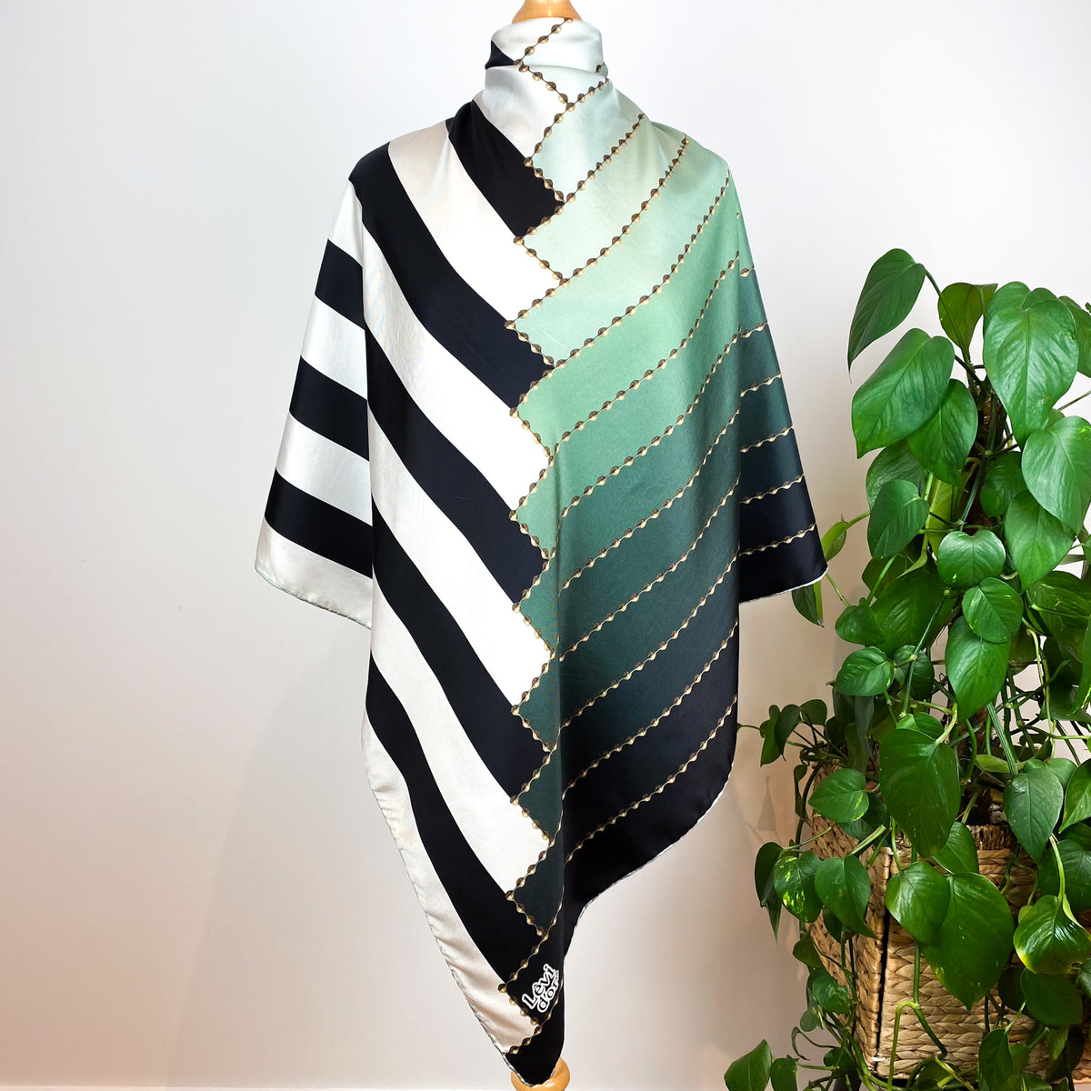 Modern Geometric Design Silk Scarf