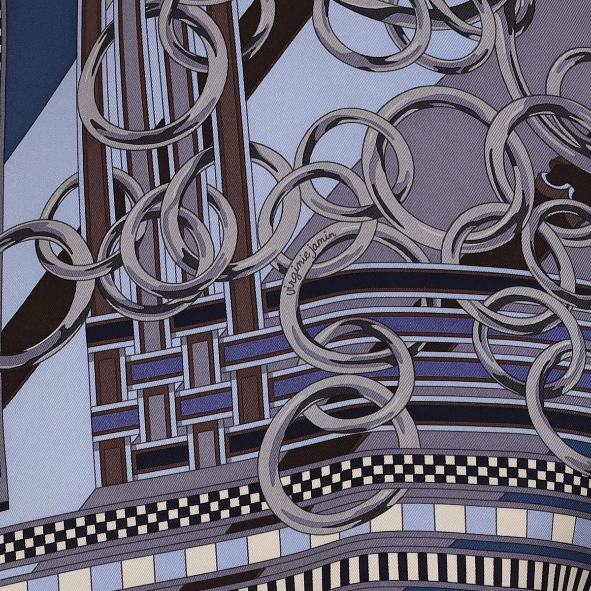 Hermès Brides et Gris-Gris Silk Scarf
