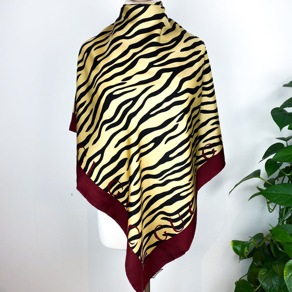 Gucci Animal Print  Designer Silk Scarf