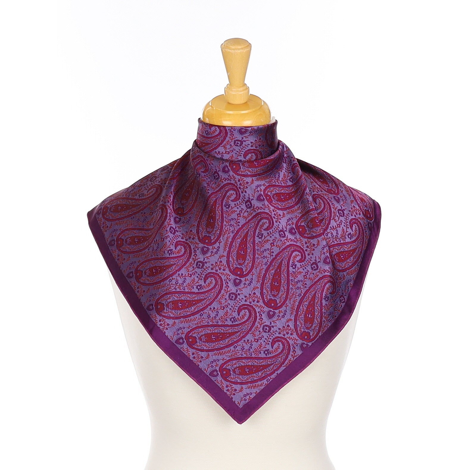Purple Paisley Pocket Square Silk Scarf