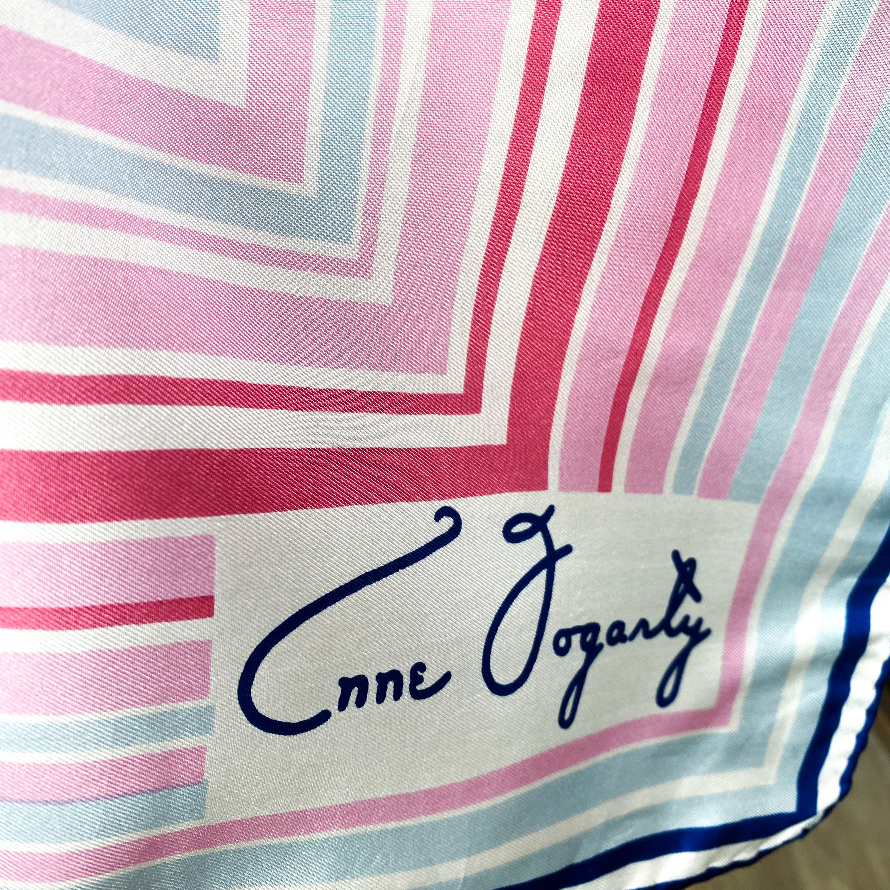 1970’s Anne Fogarty Vintage Striped Silk Scarf