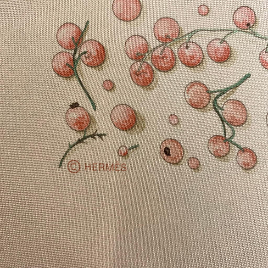 Hermès Red Berries Silk Scarf Quite Rare
