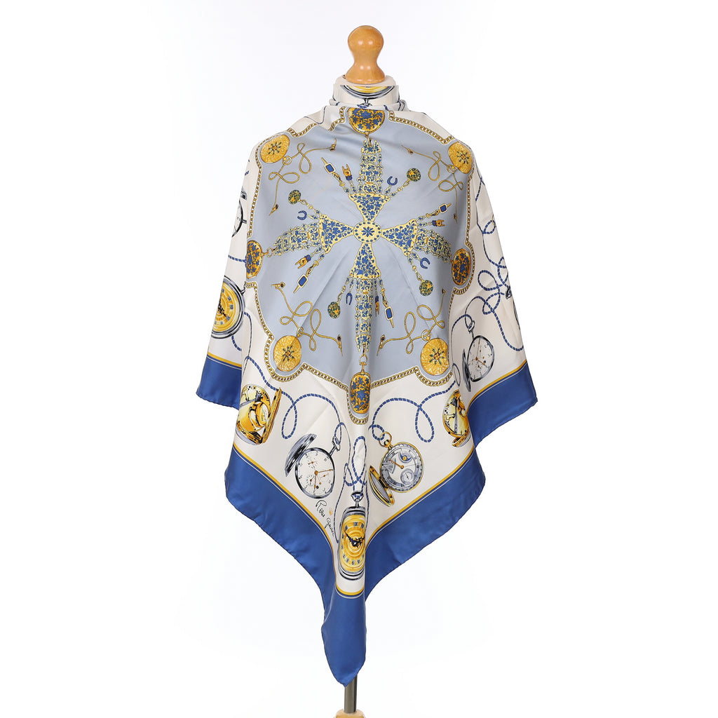 Brand New Rolex Blue Pocket Watch Silk Scarf