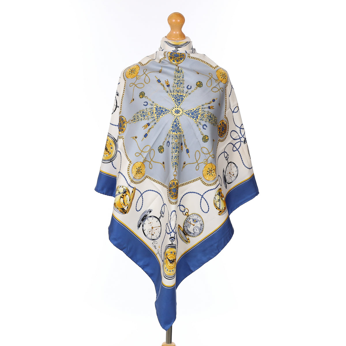 Brand New Rolex Blue Pocket Watch Silk Scarf