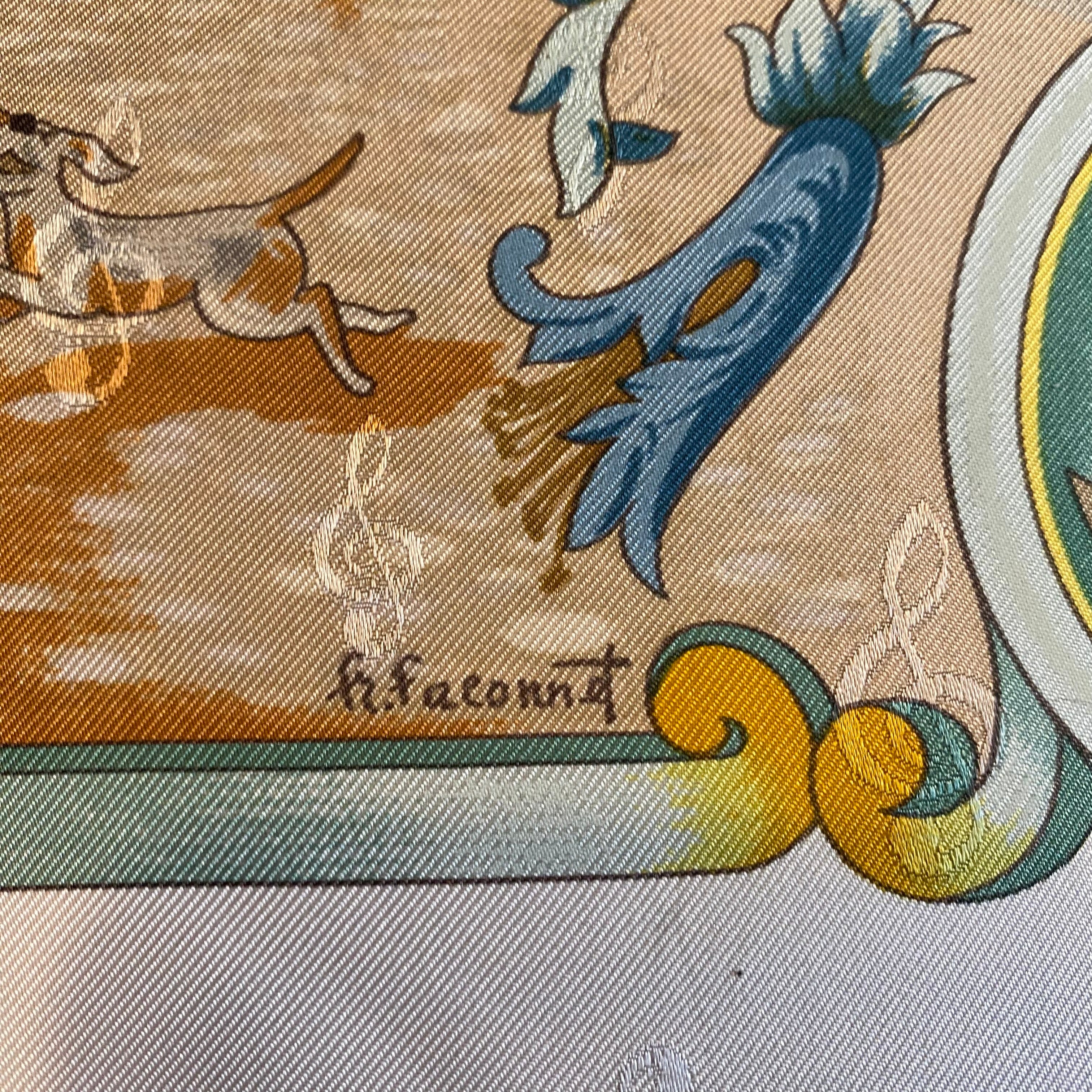 Hermès Orgauphone et Autres Mecaniques Vintage Silk Scarf