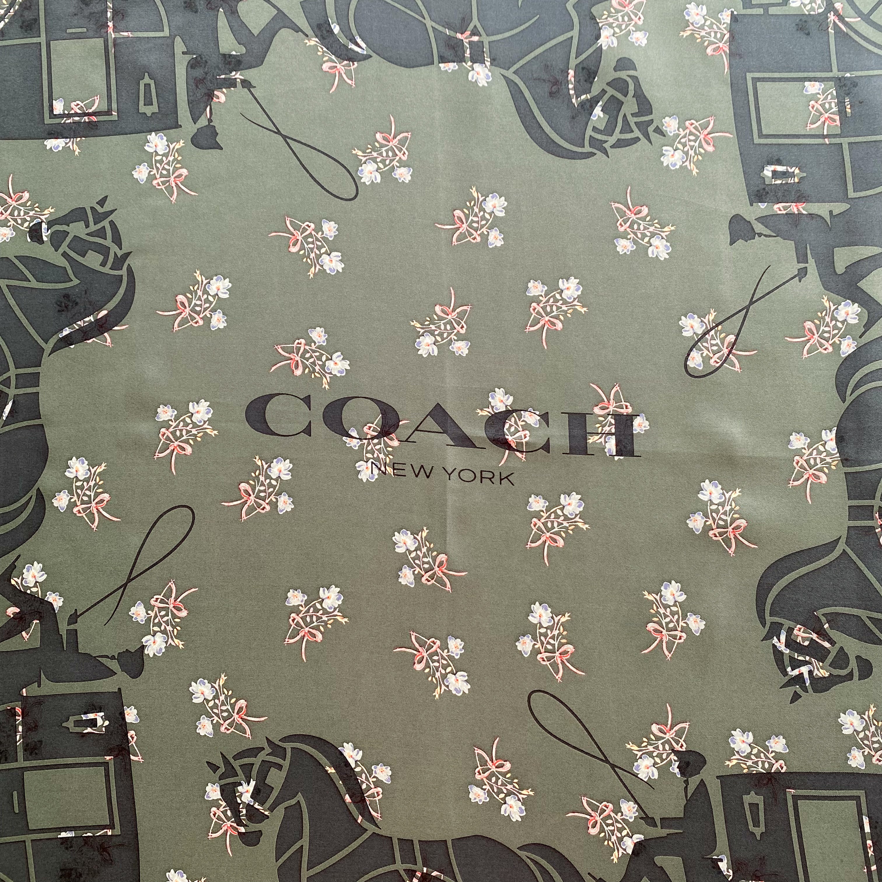 Immaculate Coach Floral Silk Scarf