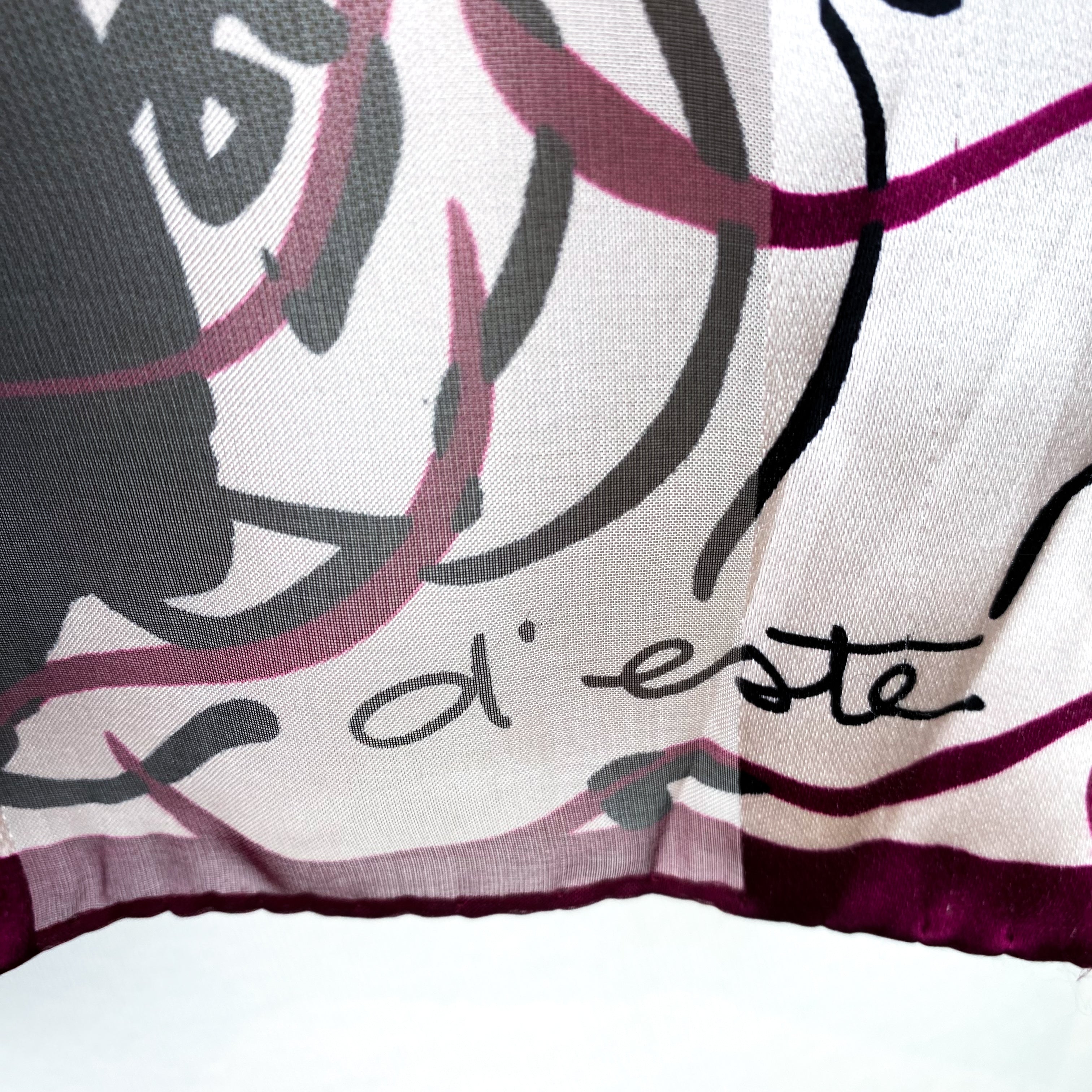 D’este Floral Vintage Silk Scarf