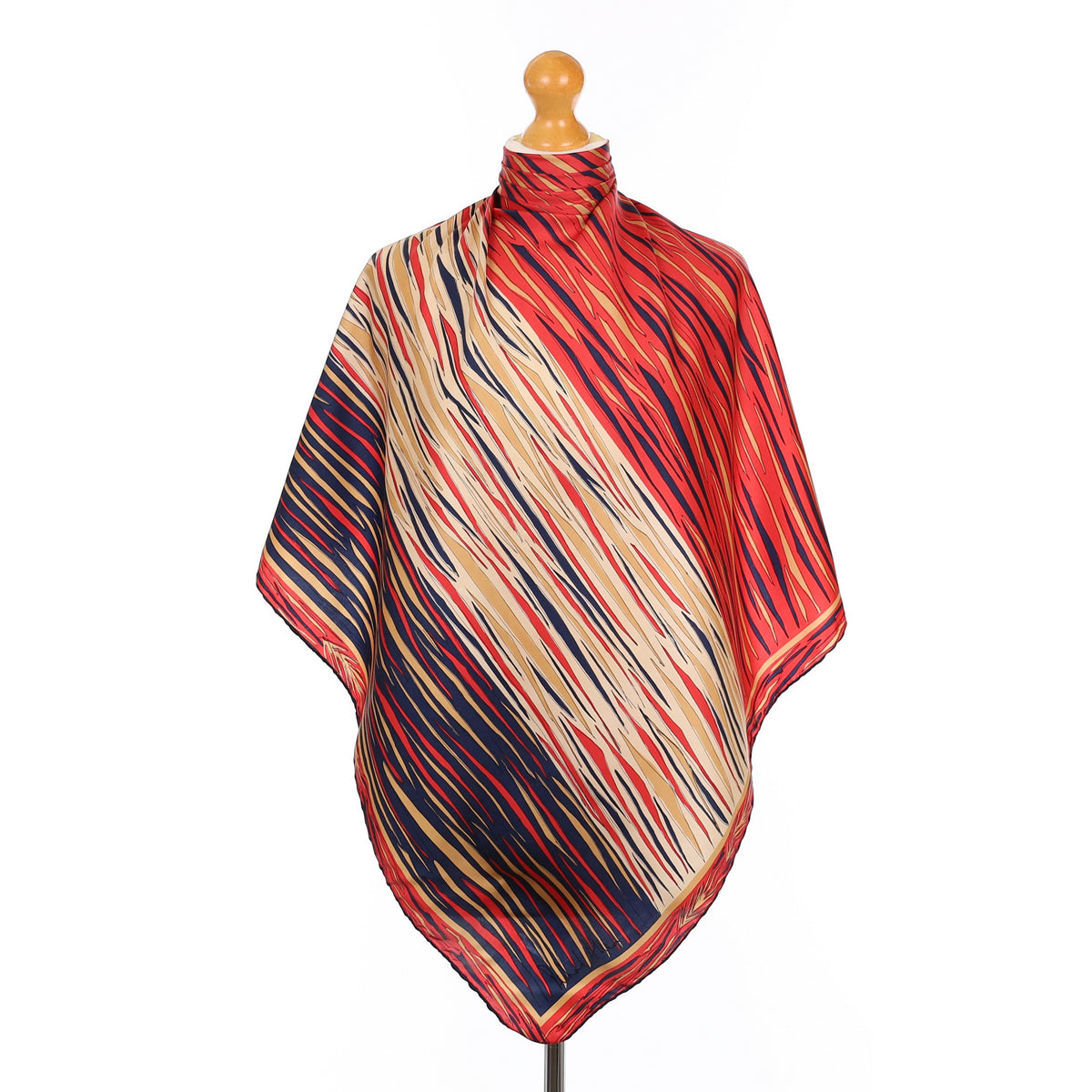 1970’s Richard Allan Navy & Red Vintage Silk Scarf