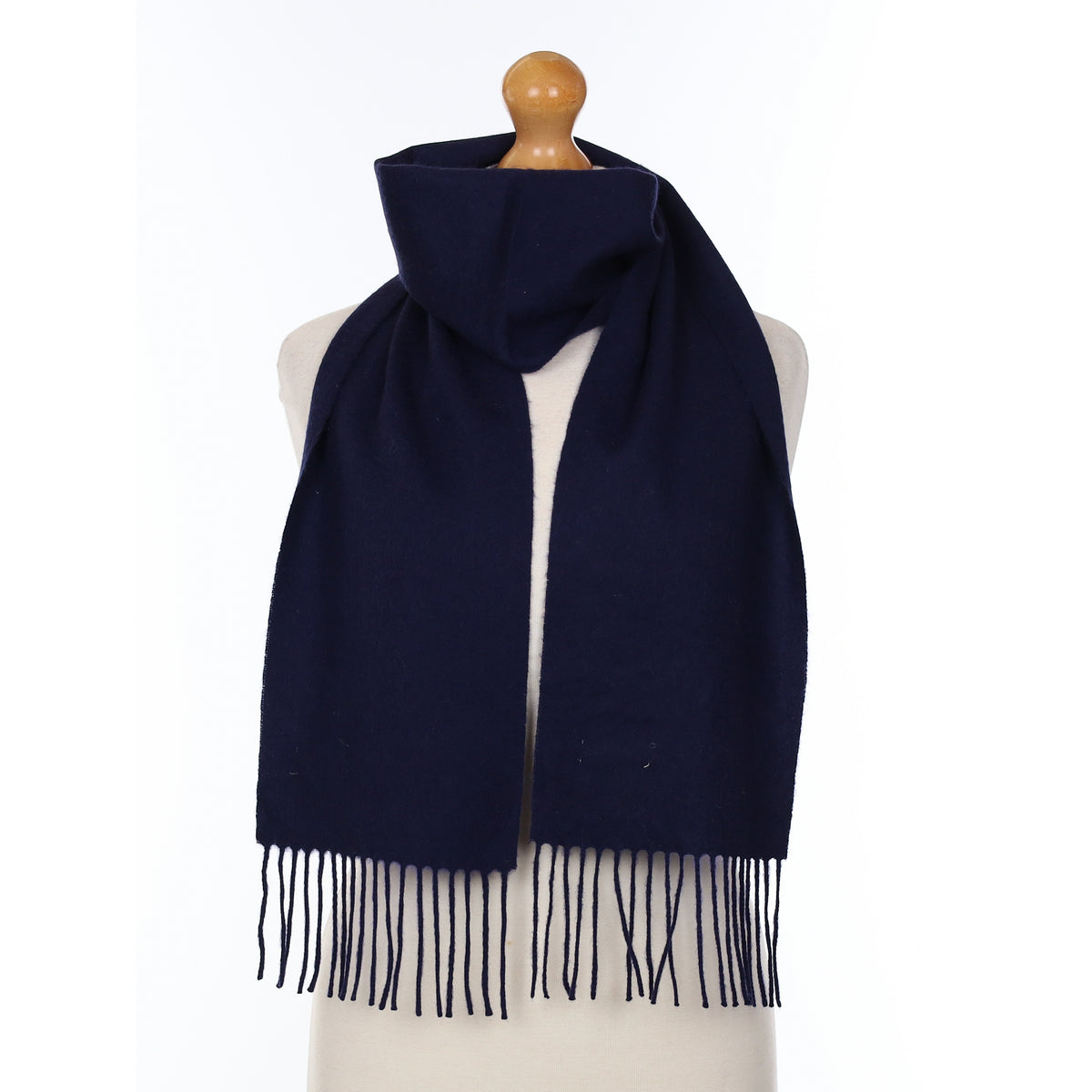 Deep Navy Blue Cashmere Woven Scarf