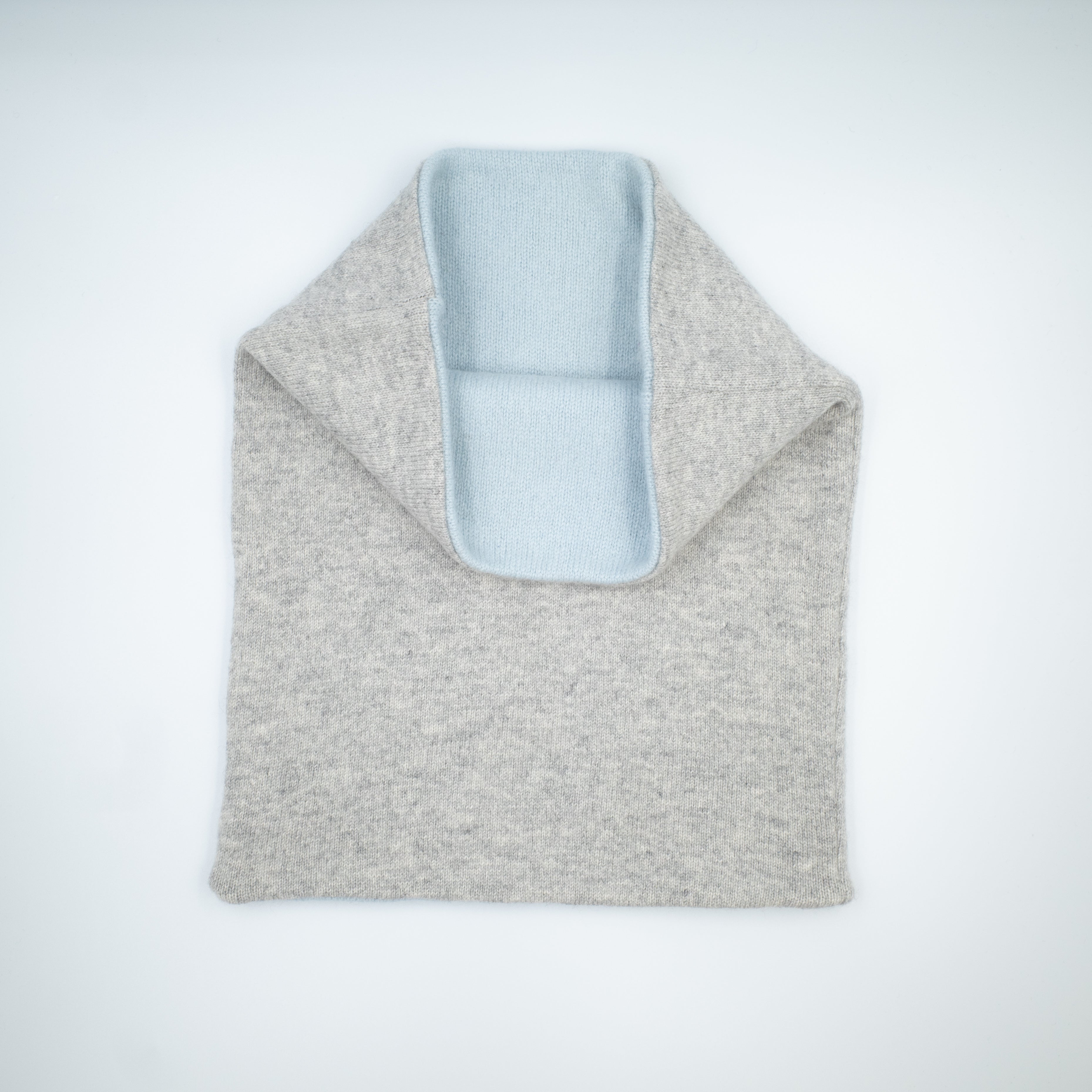 Mist Grey and Pale Aqua Double Layered Snood