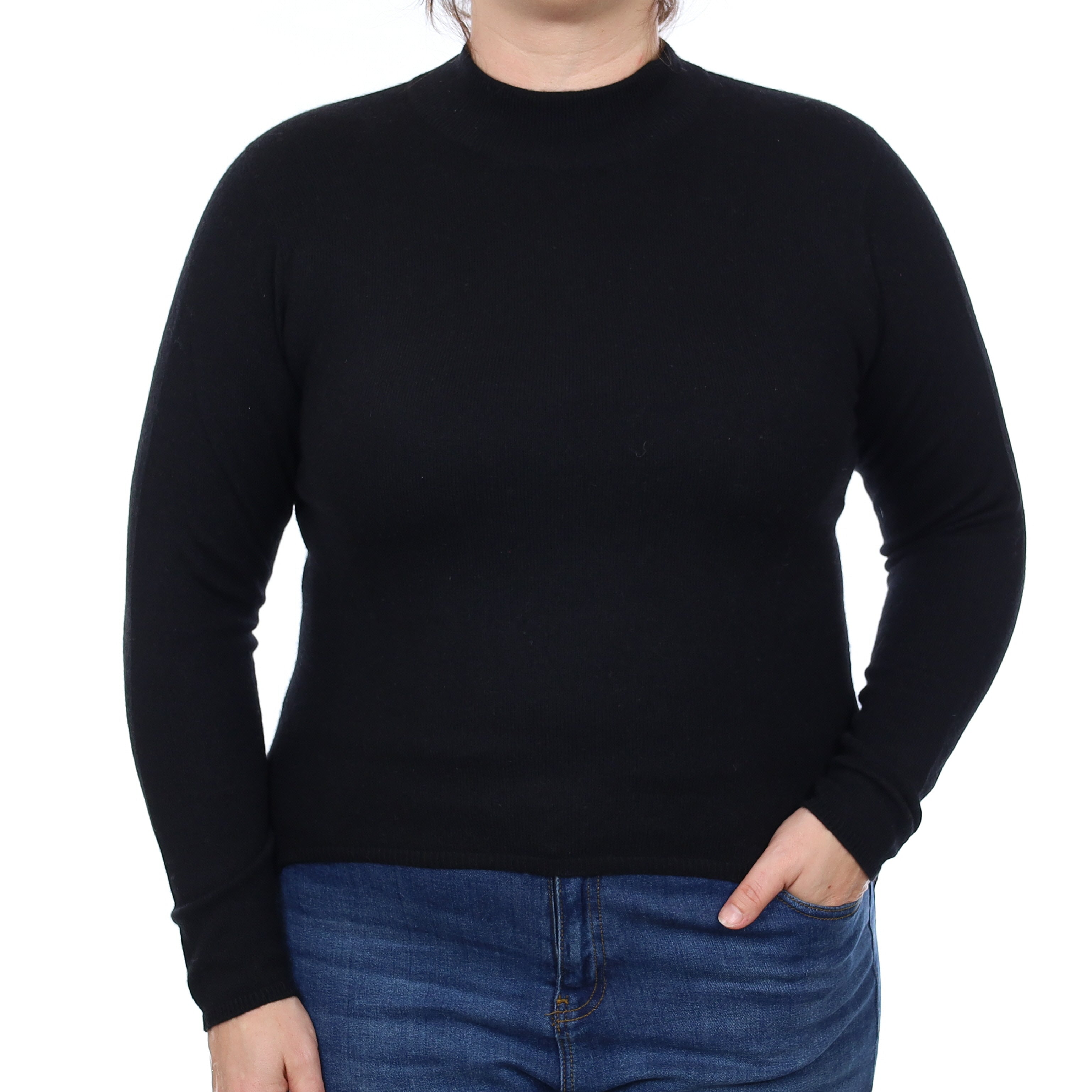 Black Cashmere Turtle Neck Jumper Large