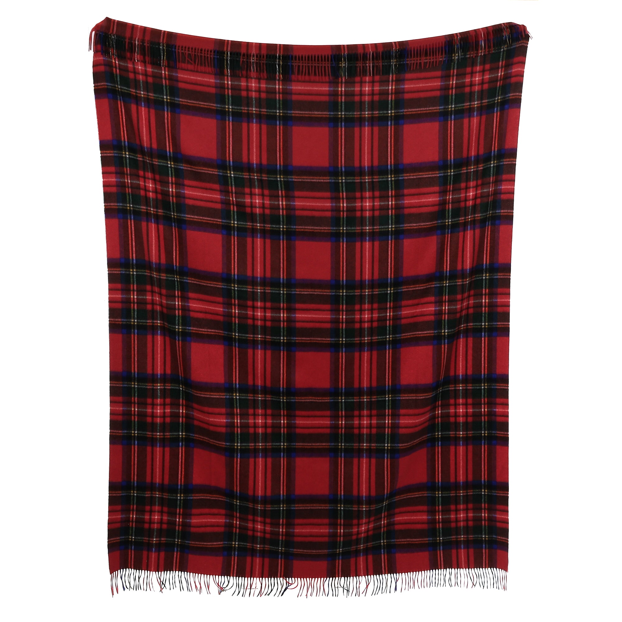Brand New English Red Royal Stewart Tartan Luxury Woven Cashmere Blanket
