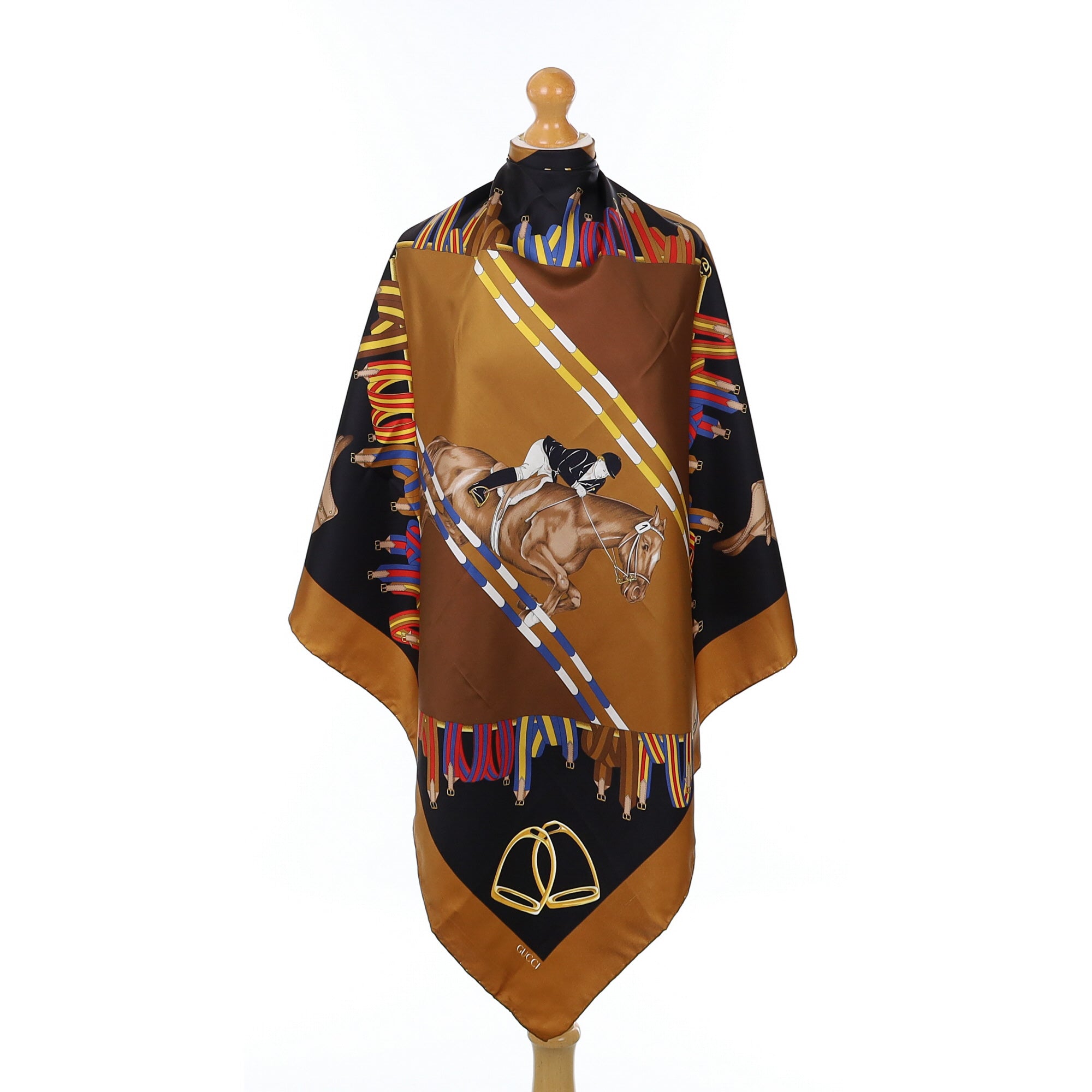 Brand New Gucci Equestrian Vintage Silk Scarf