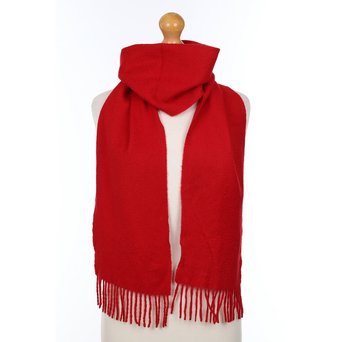 Scarlet Red Cashmere Woven Scarf