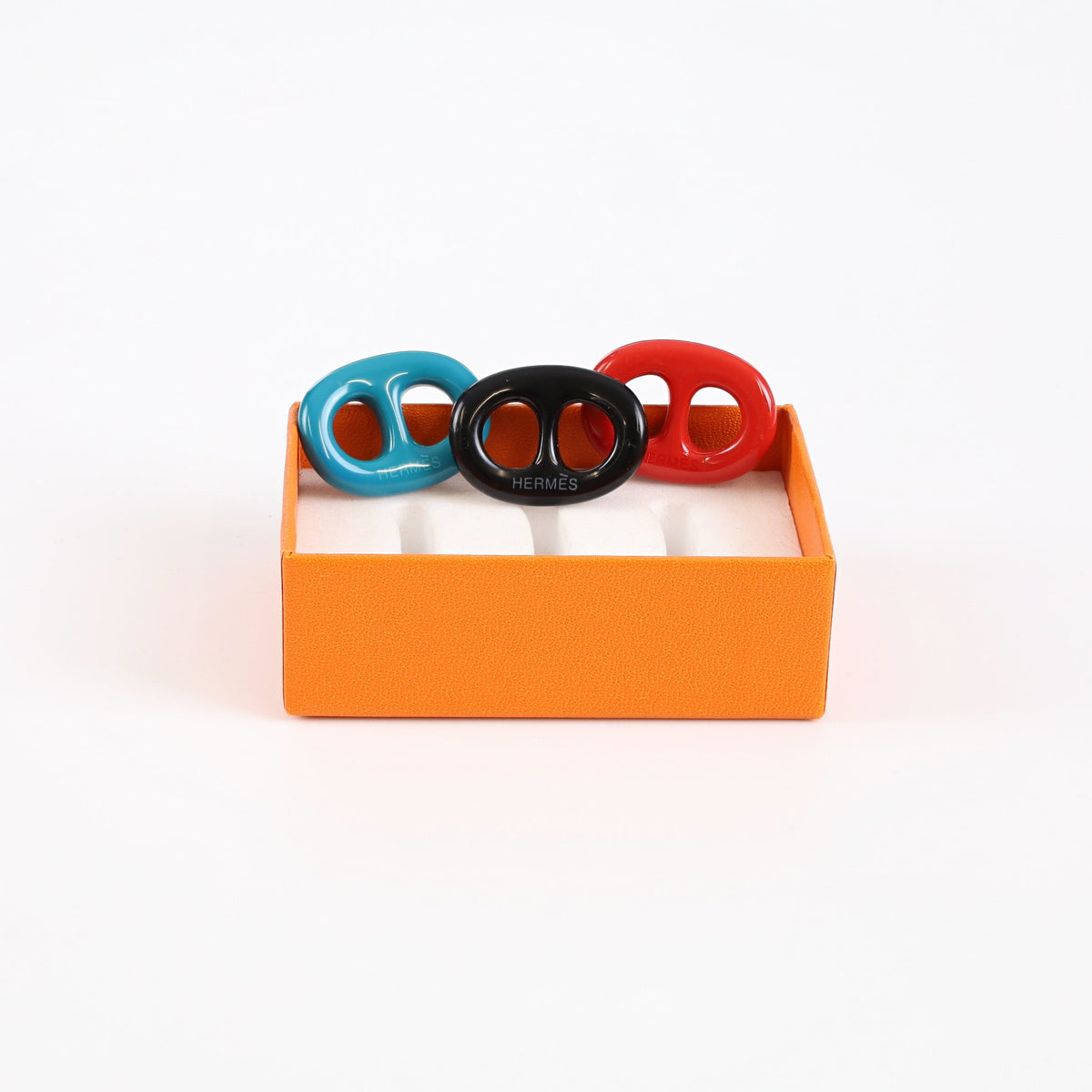 Brand New Boxed Hermès Chaine d’Ancre Tribord Scarf Ring Set
