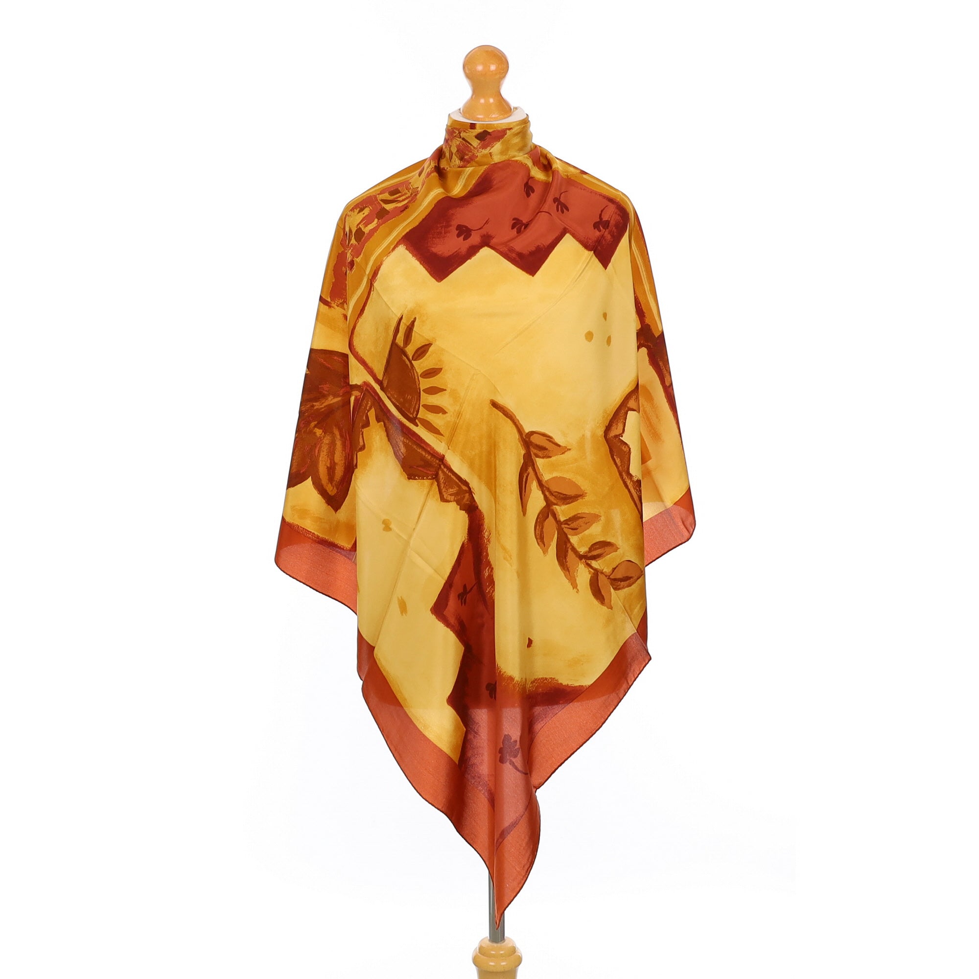 Brand New Copper Foliate Silk Scarf