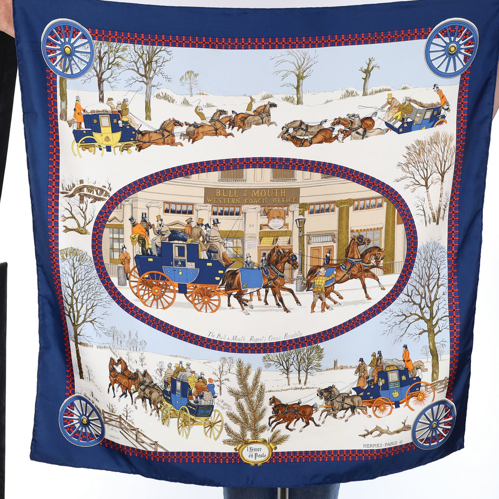 Hermès L’hiver en Poste Silk Scarf
