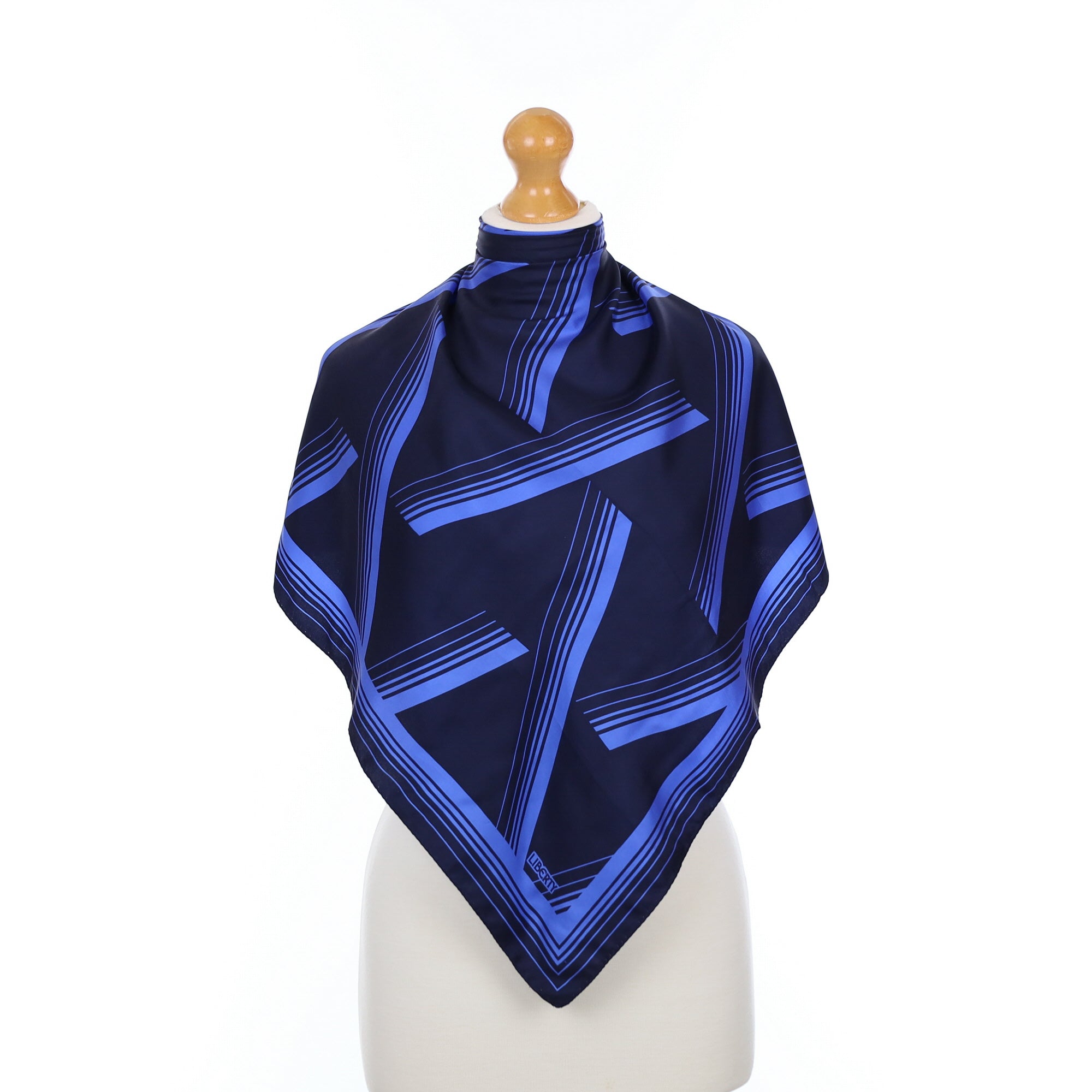 Boxed Liberty Blue Stripe Silk Scarf