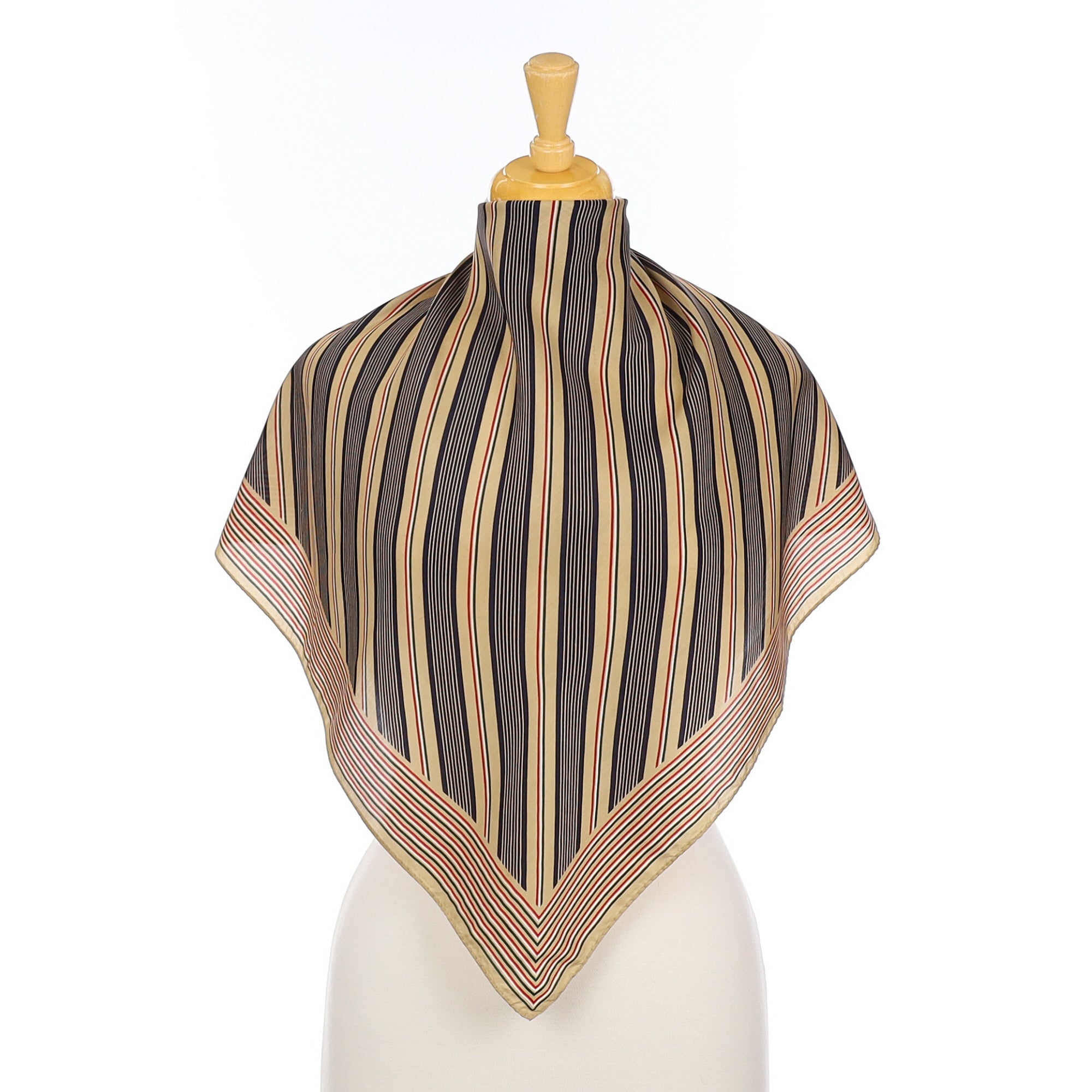 Vintage Simple Striped Silk Scarf