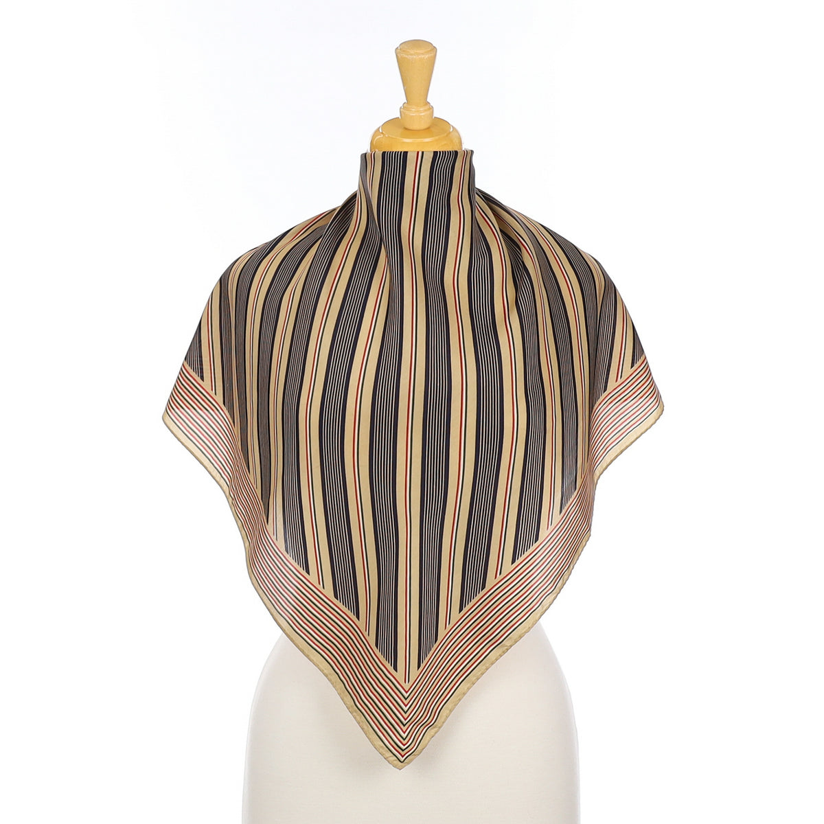 Vintage Simple Striped Silk Scarf