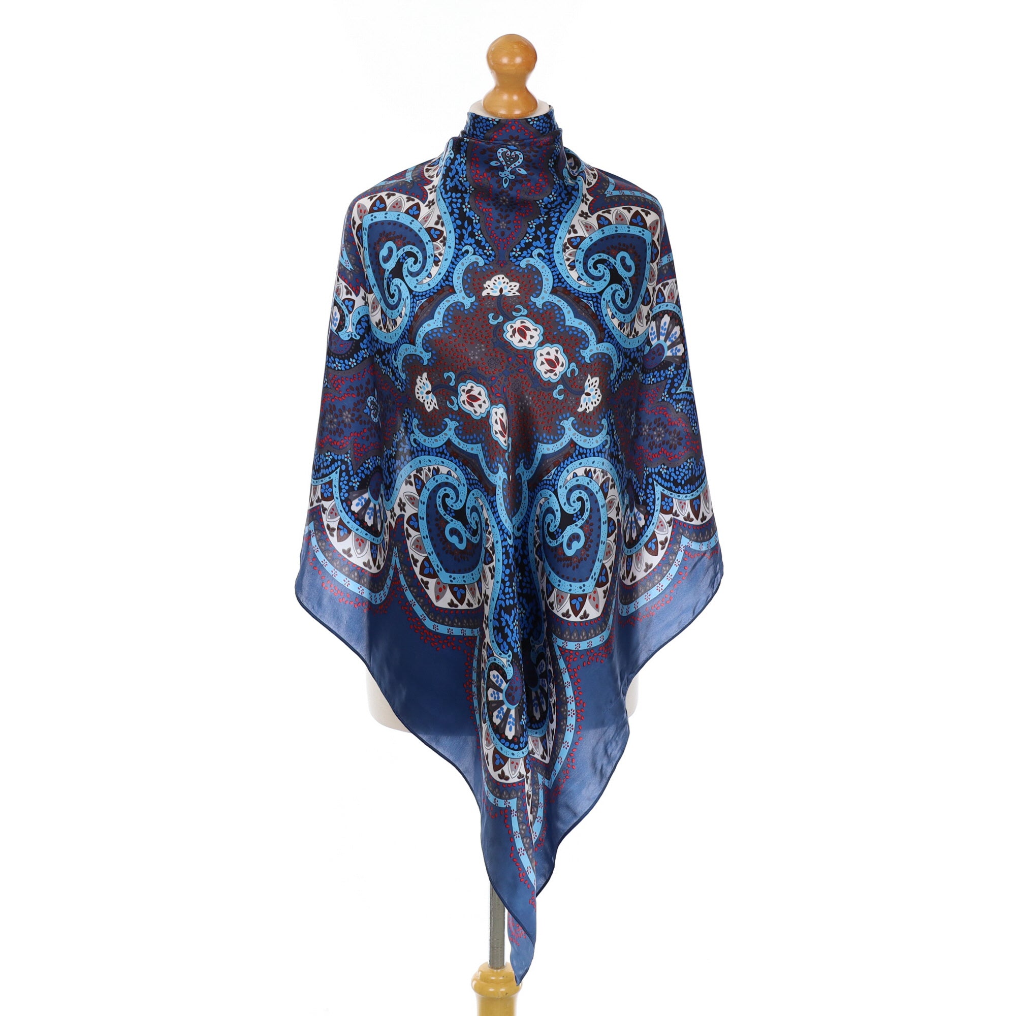 Lorenzo Cana Paisley Blue Design Silk Scarf