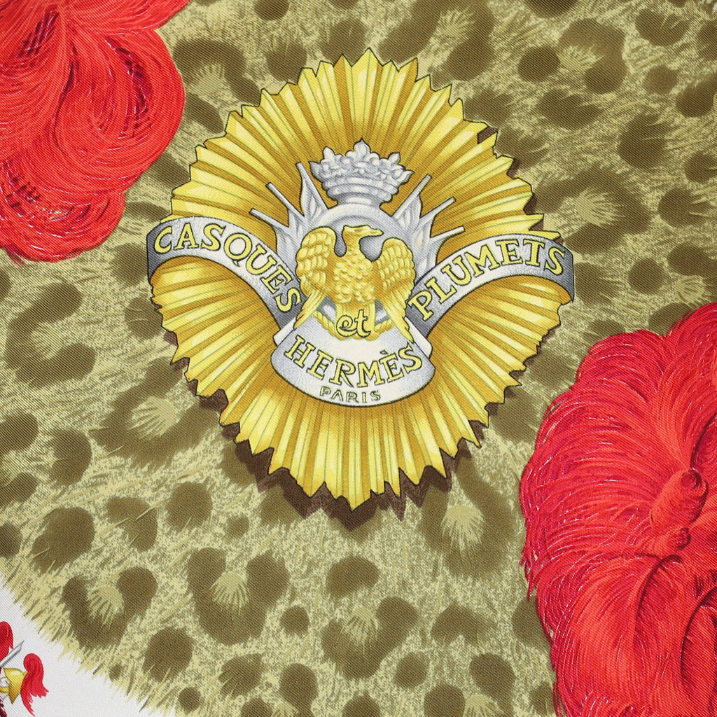 Hermès Casques Plumets Silk Scarf