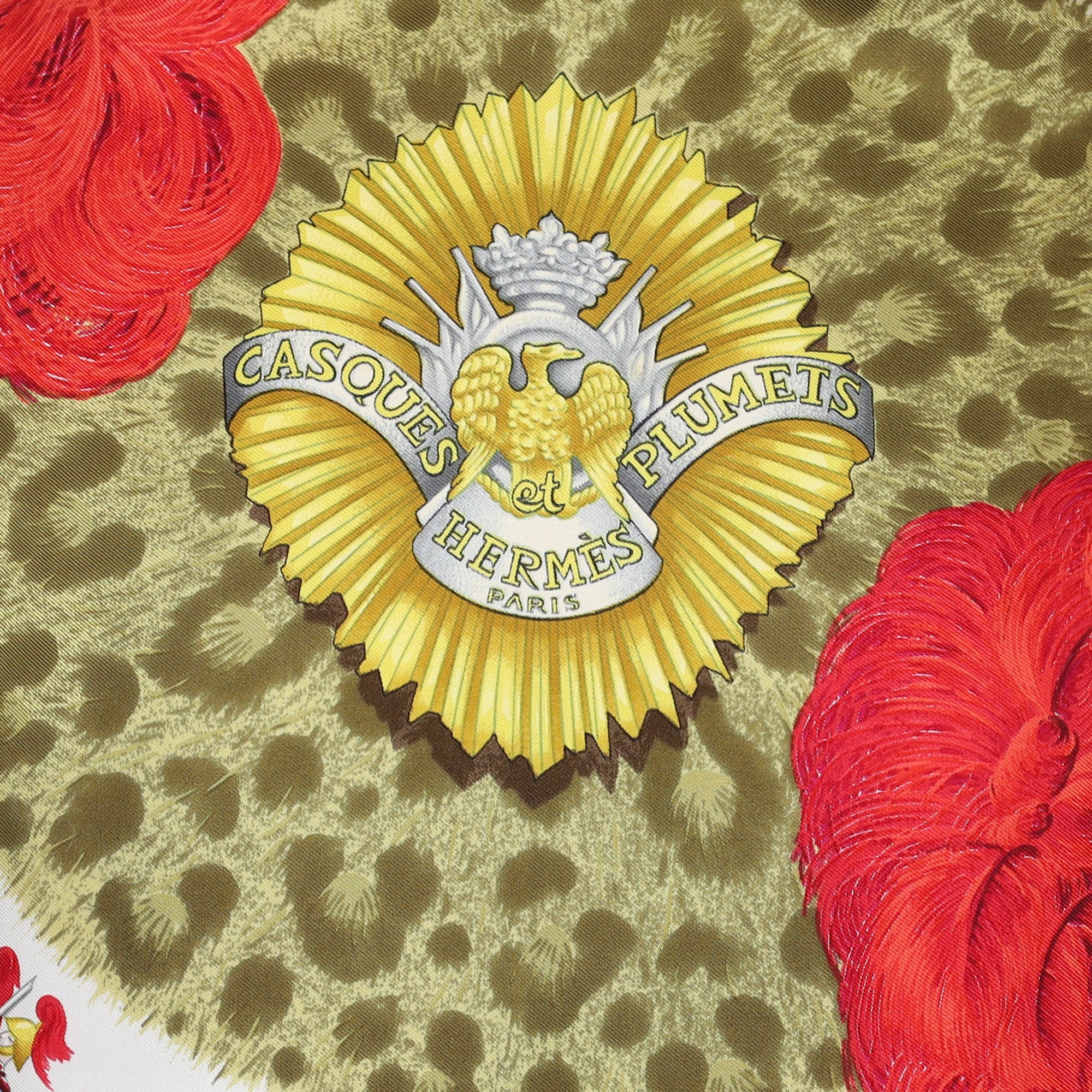 Hermès Casques Plumets Silk Scarf