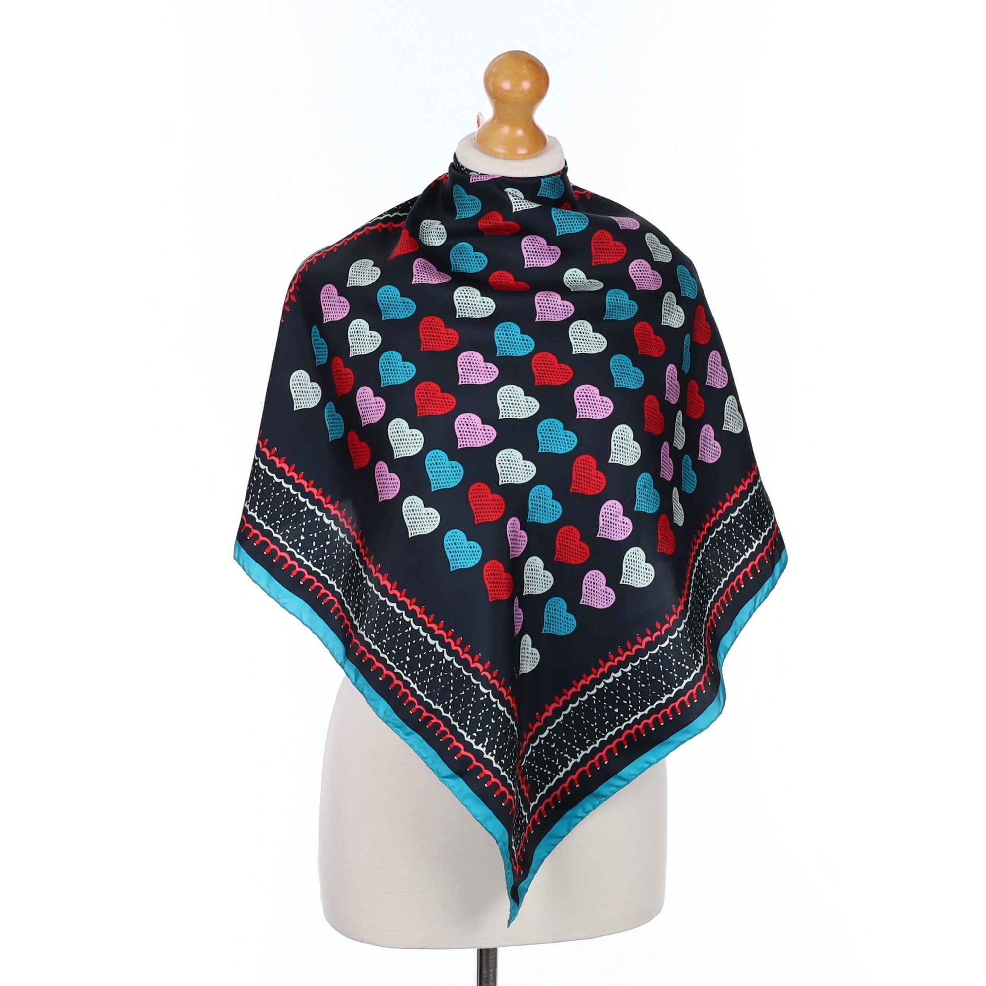 Cacharel Heart Design Silk Scarf