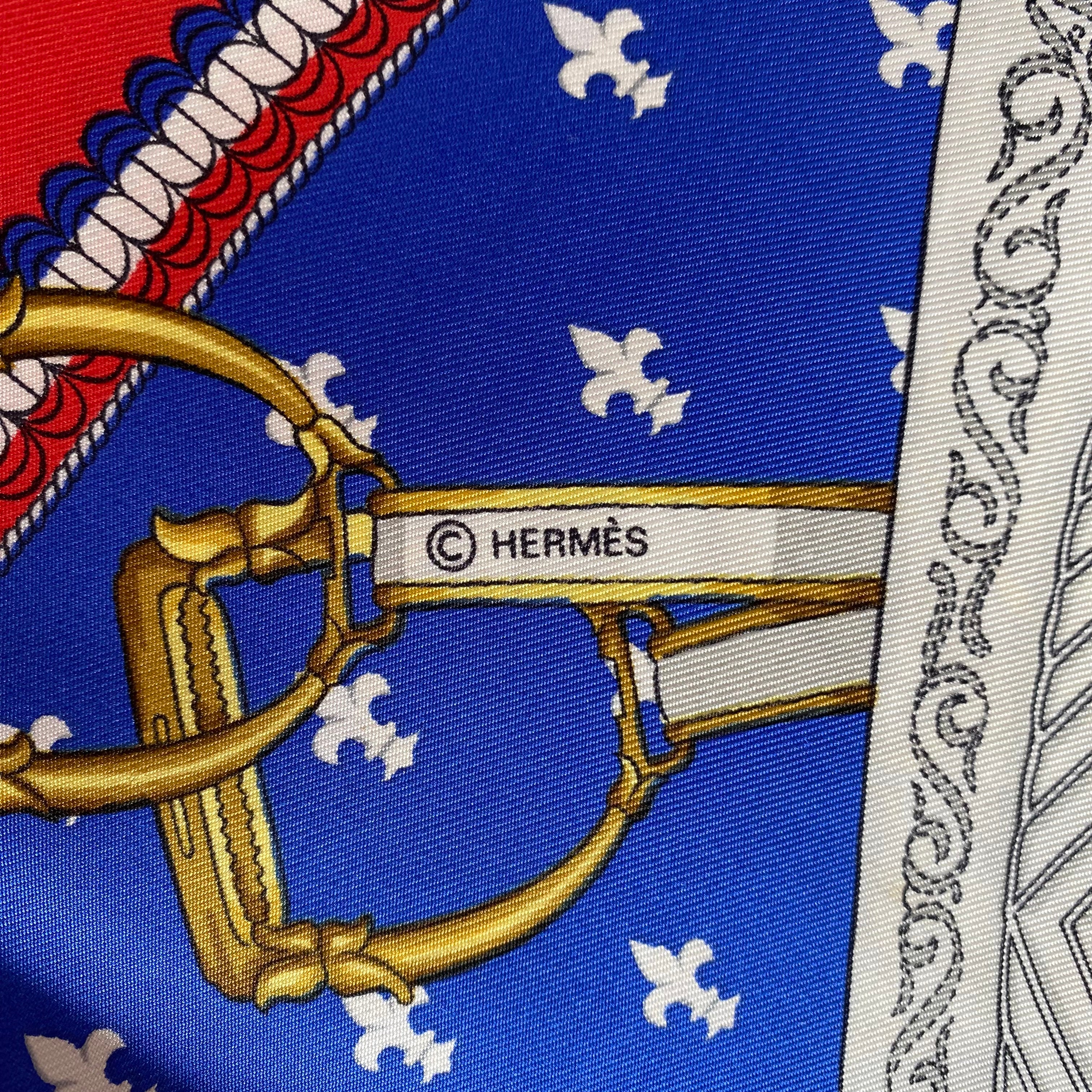 Pristine Hermès Selles a Housse Silk Scarf