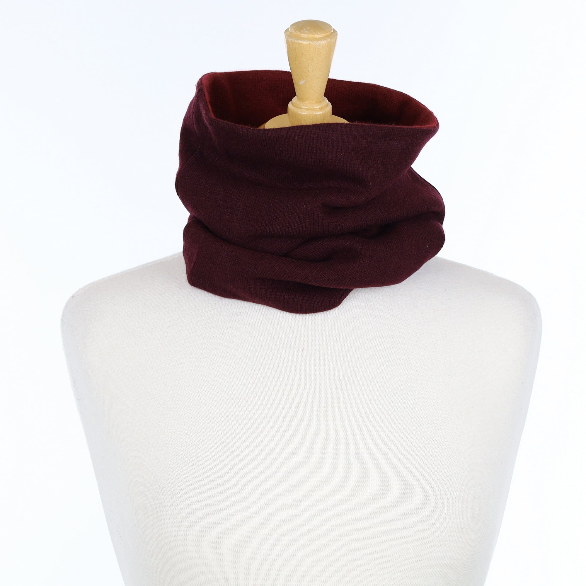 Men’s Port Red and Burgundy Luxury Double Layered Snood