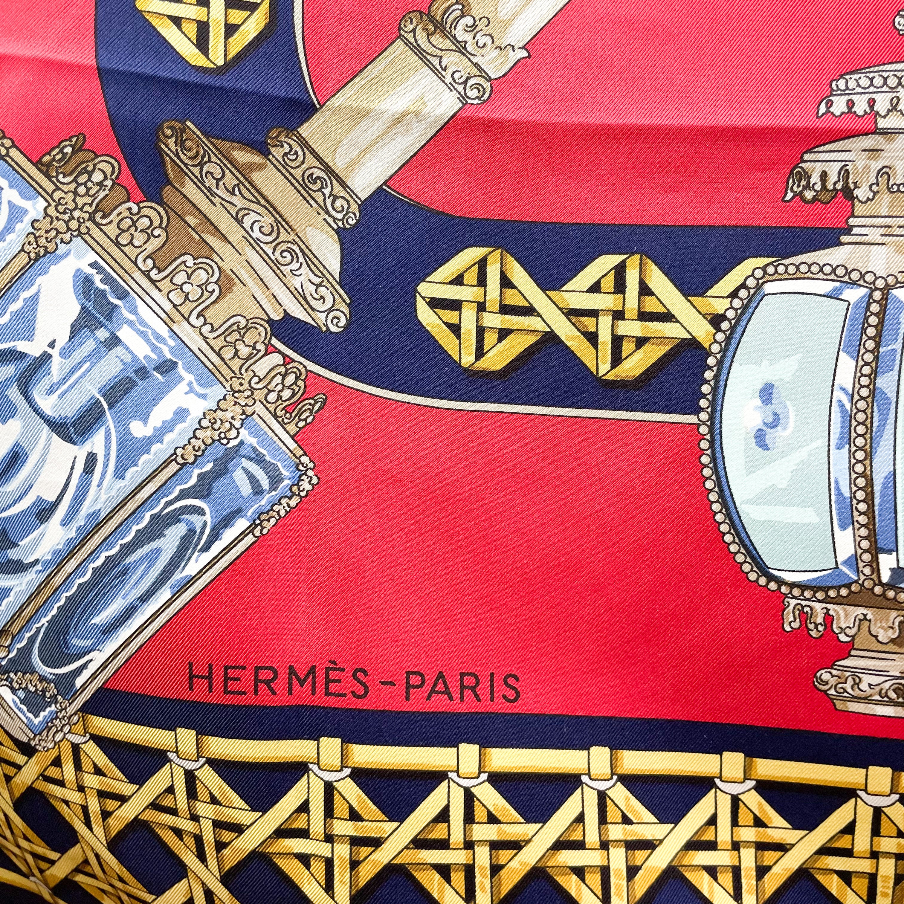 Boxed Hermes Feux de Route Designer Silk Scarf