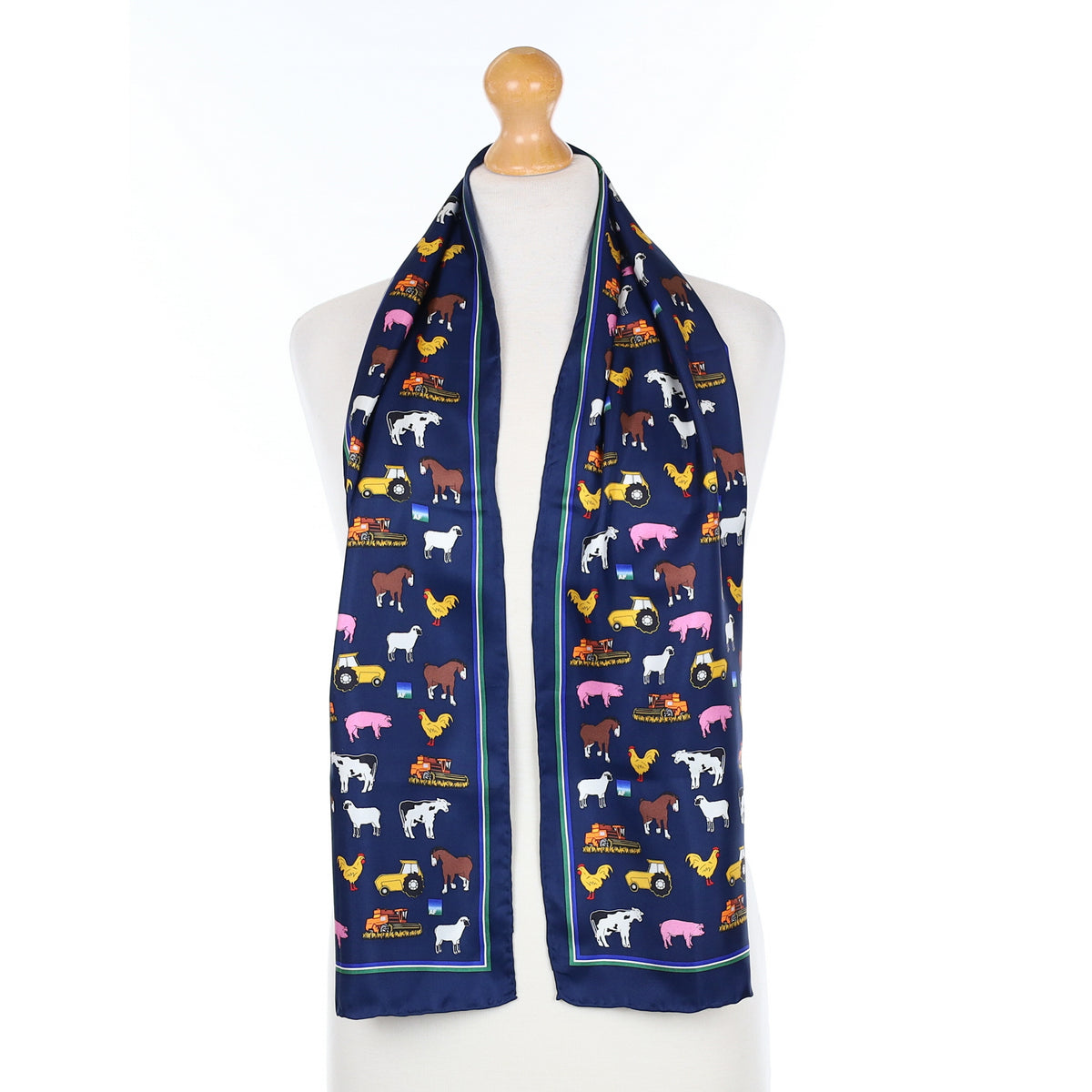 Farm Motif Silk Scarf
