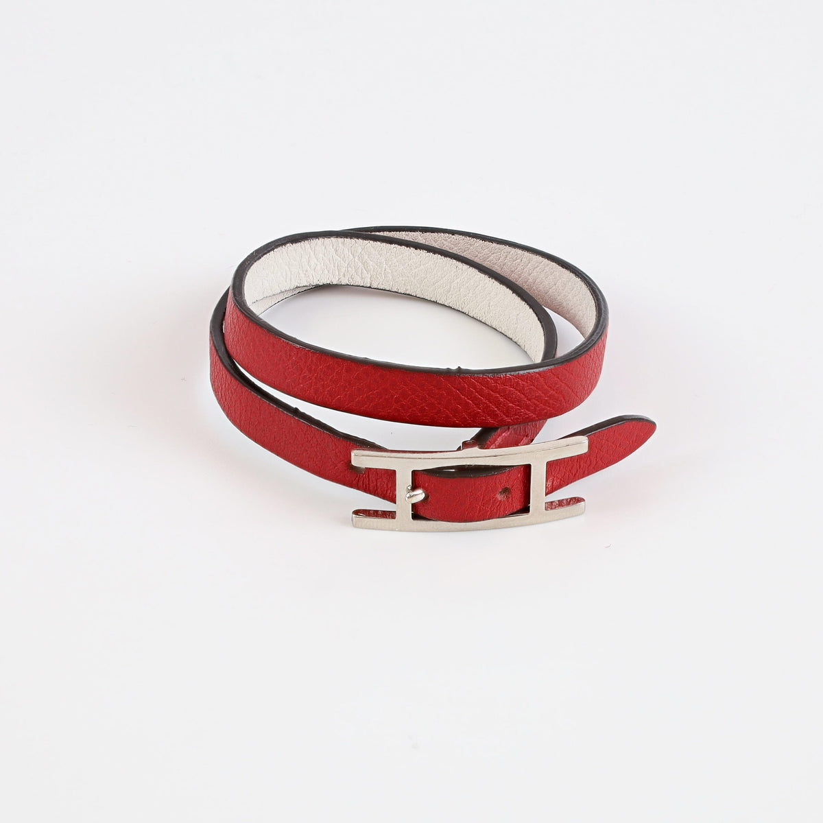 Boxed Hermès Behapi Double Tour Leather Bracelet